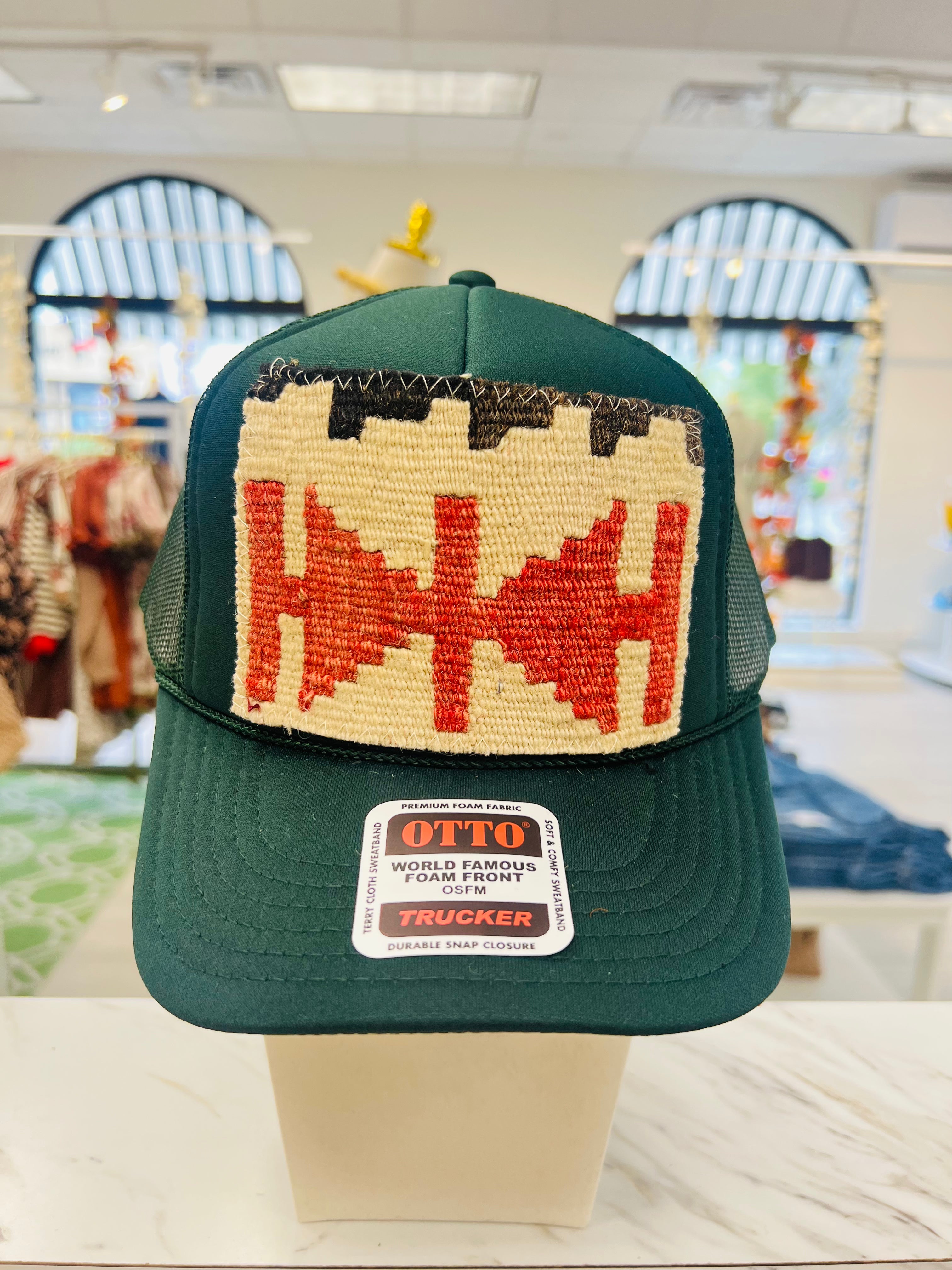 ORIJINAL Trucker Hat in Hunter Green - Cream/Red Patch