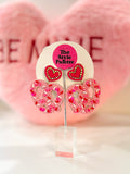 Candy Heart Pretzel Earrings