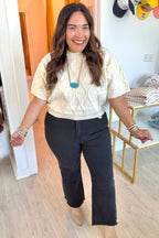 Throw On + Go Short Sleeve Sweater in Ecru