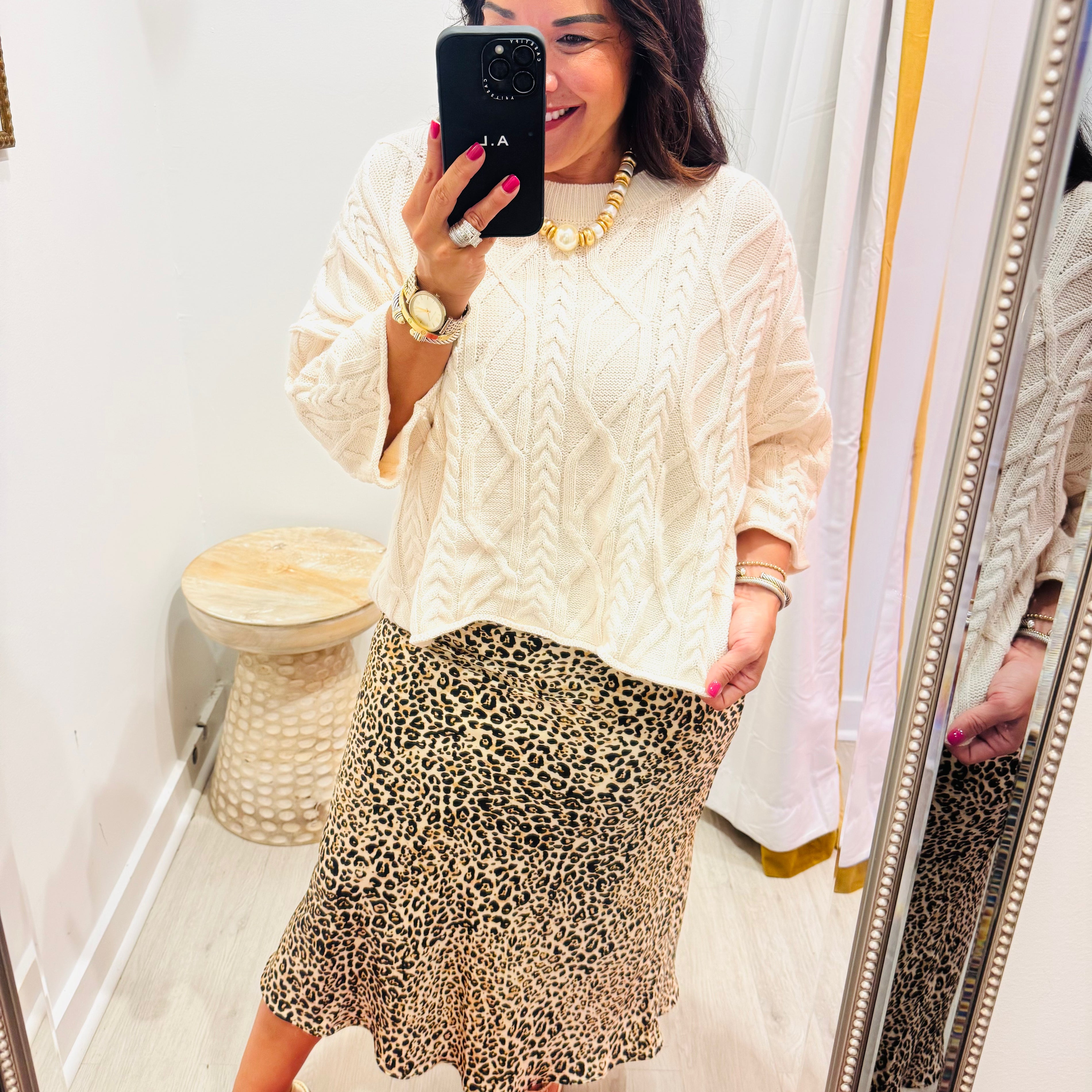 Classic Cable Knit Sweater (2 Colors)