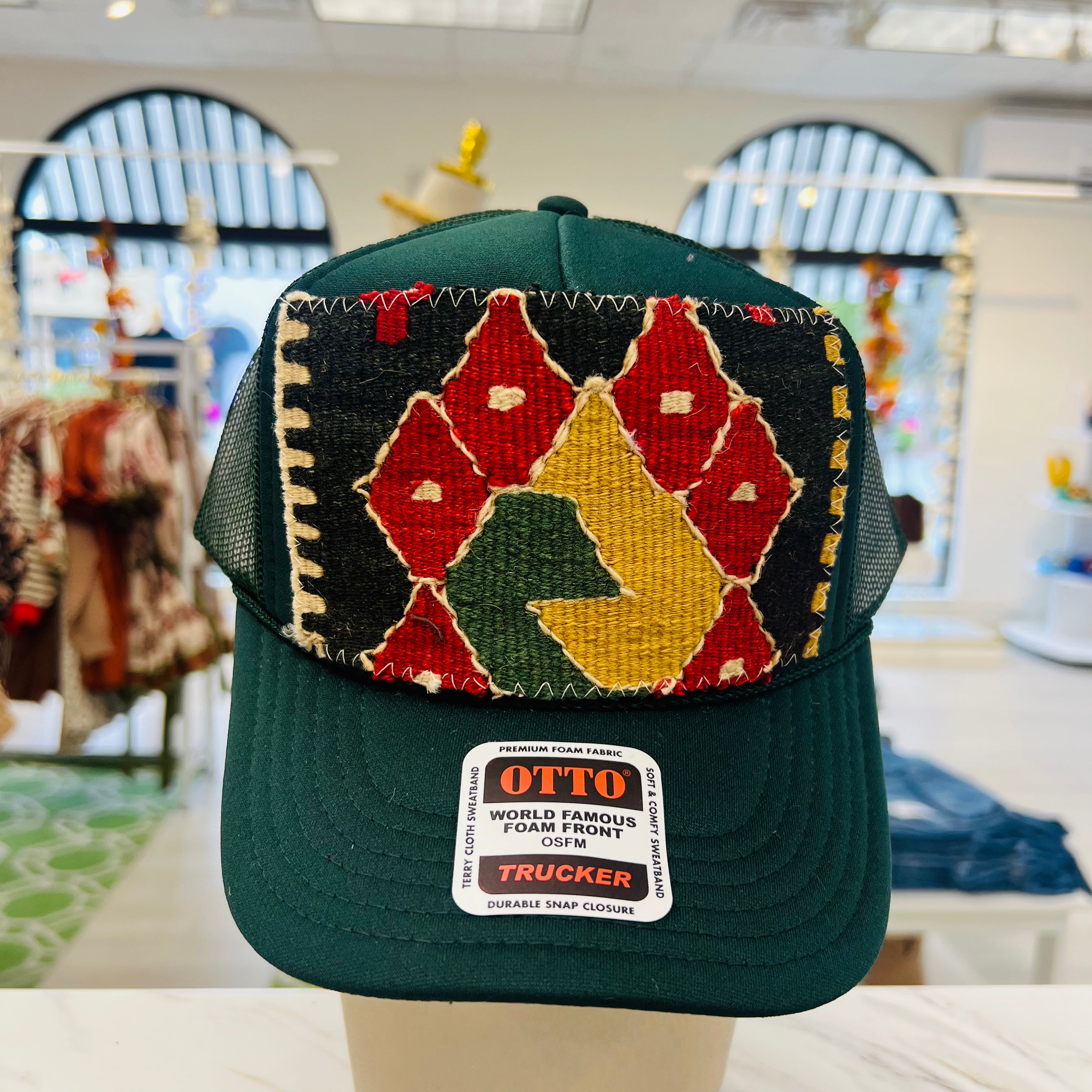 ORIJINAL Trucker Hat in Hunter Green - Black/Red/Yellow Patch