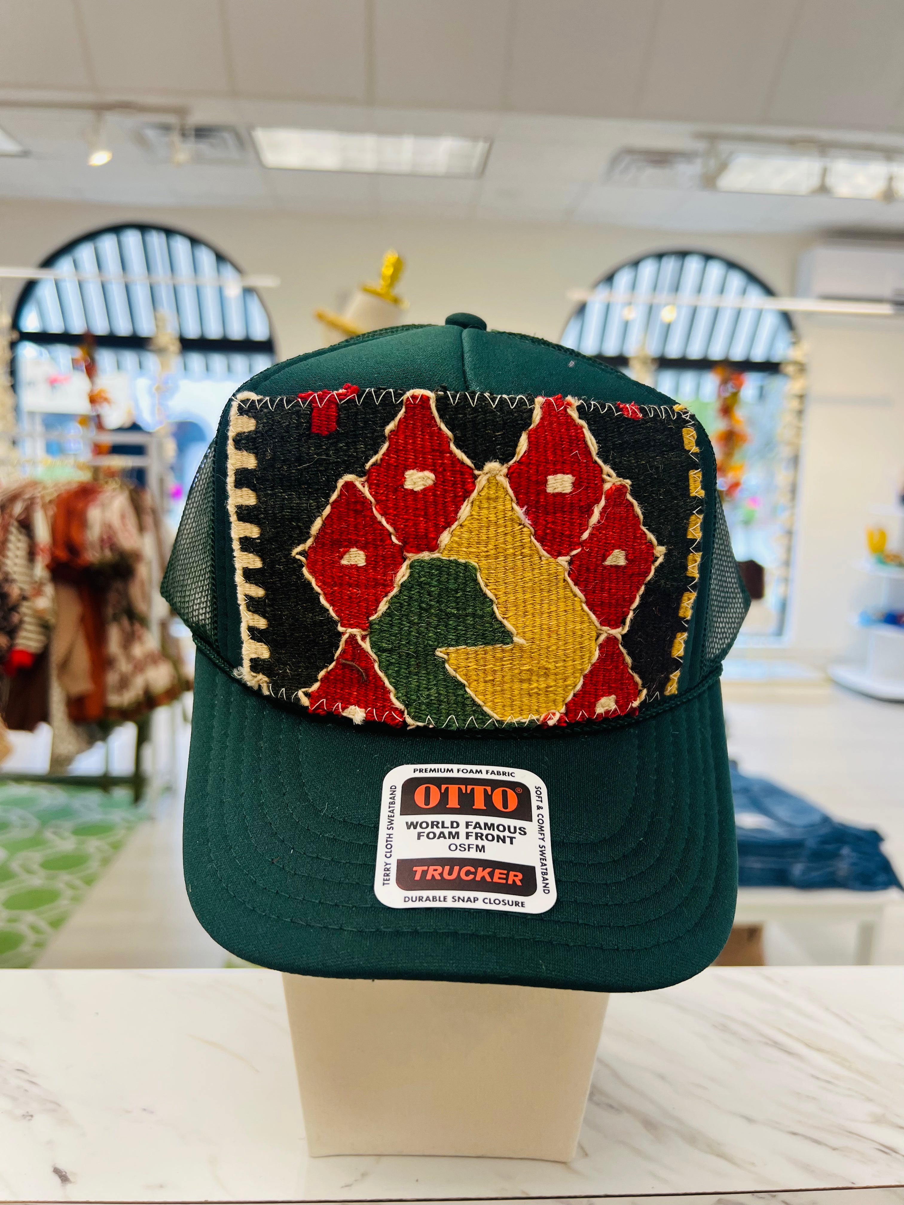 ORIJINAL Trucker Hat in Hunter Green - Black/Red/Yellow Patch