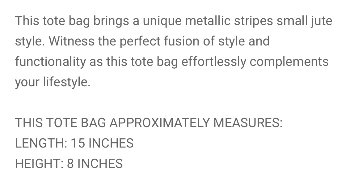 Metallic Squares Tote
