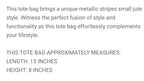 Metallic Squares Tote
