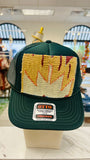 ORIJINAL Trucker Hat in Hunter Green- Tan/Maroon/Grey Patch