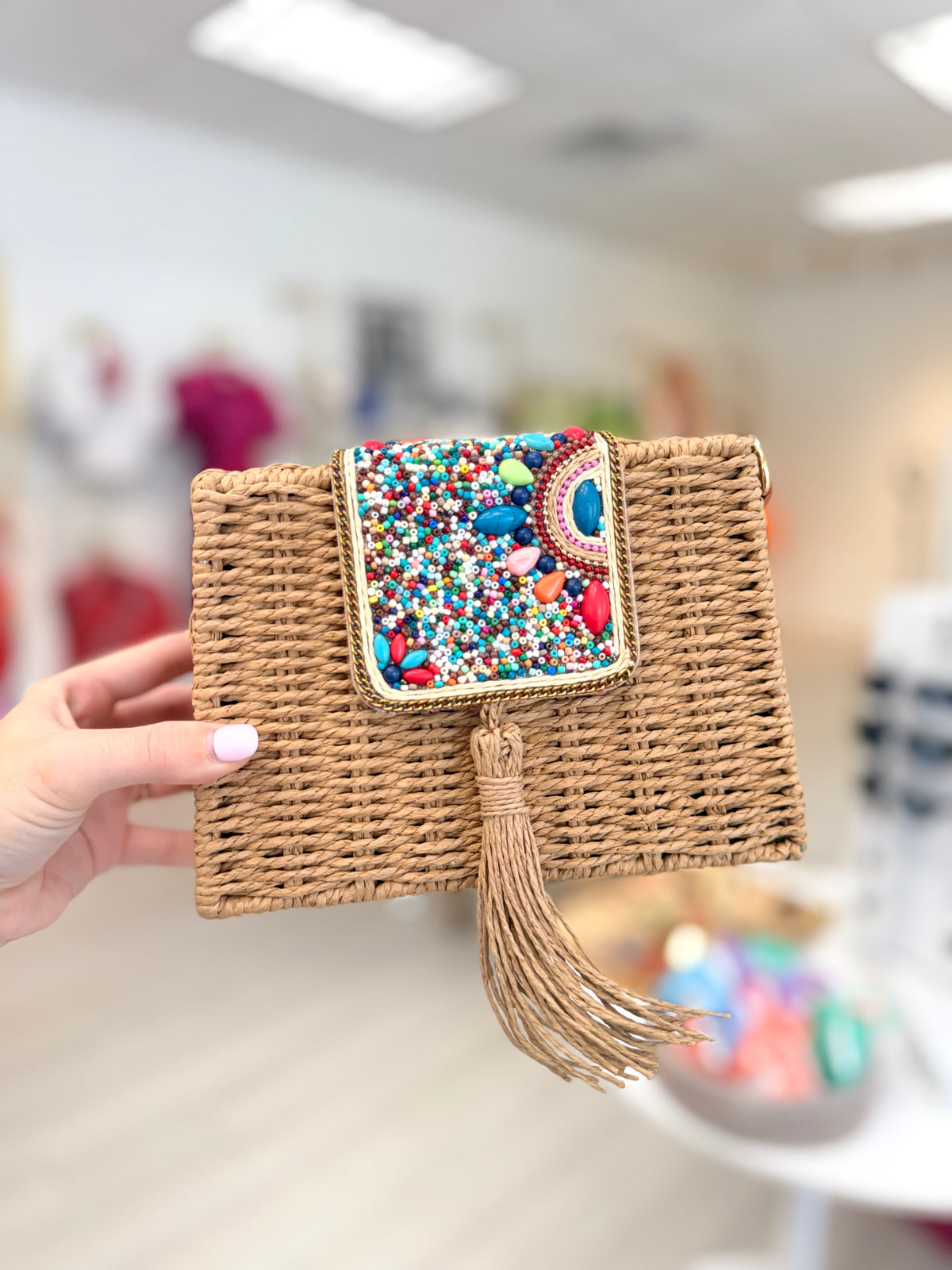 Beaded + Boho Box Bag
