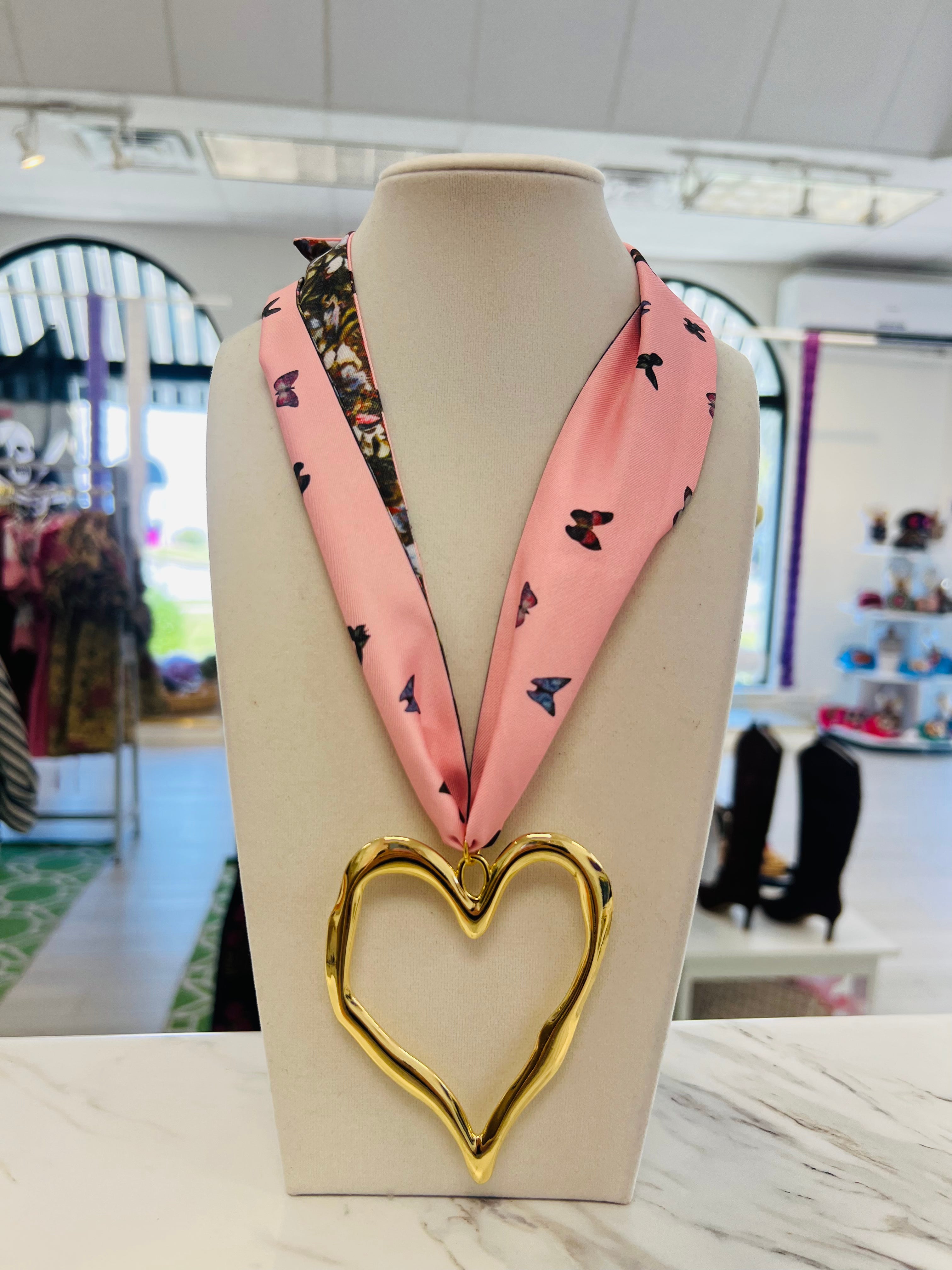 Pretty in Pink Scarf Necklace