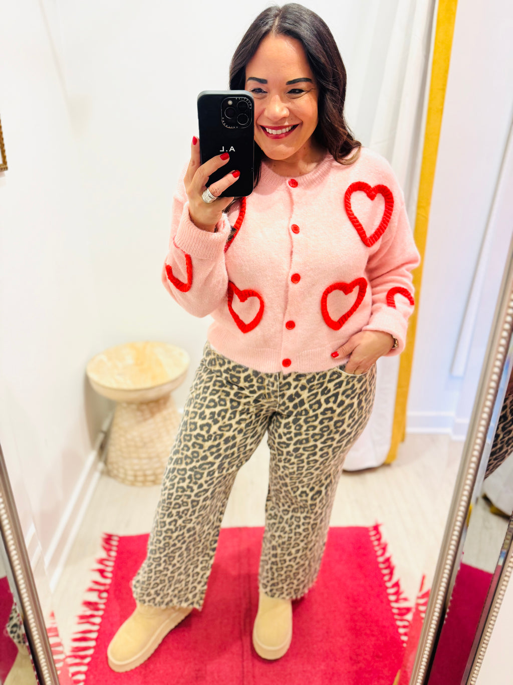Leopard High Rise Crop Wide Leg Denim by Vervet