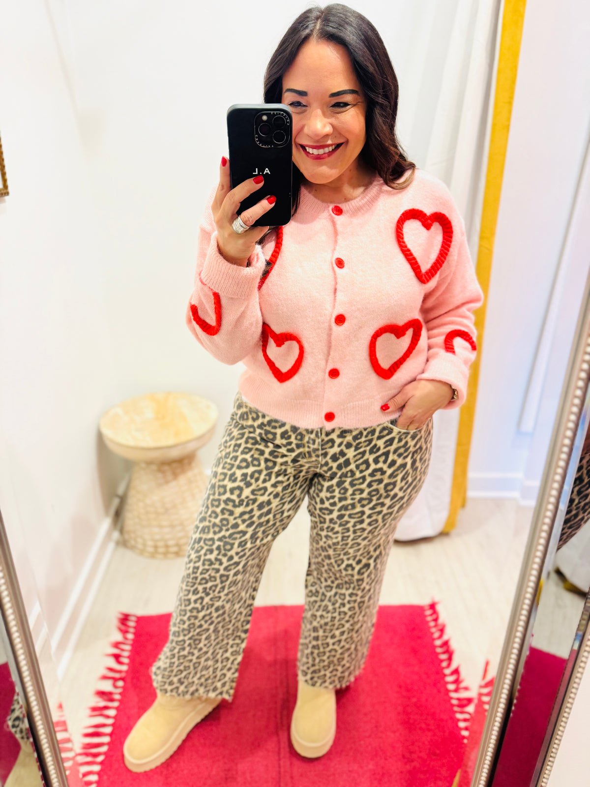 Leopard High Rise Crop Wide Leg Denim by Vervet