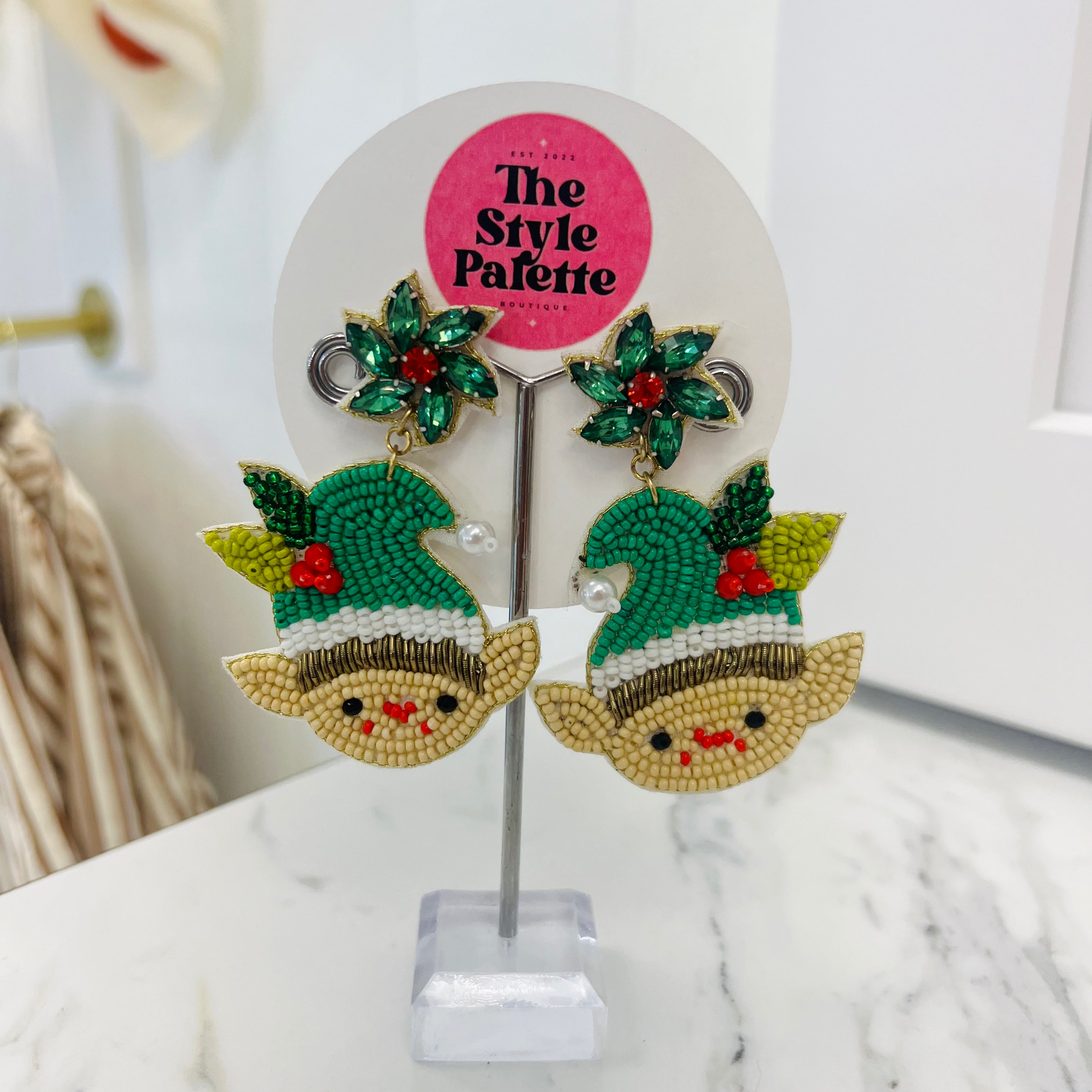 Buddy the Elf Beaded Earrings