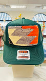 ORIJINAL Trucker Hat in Hunter Green  - Orange/Grey/White Patch
