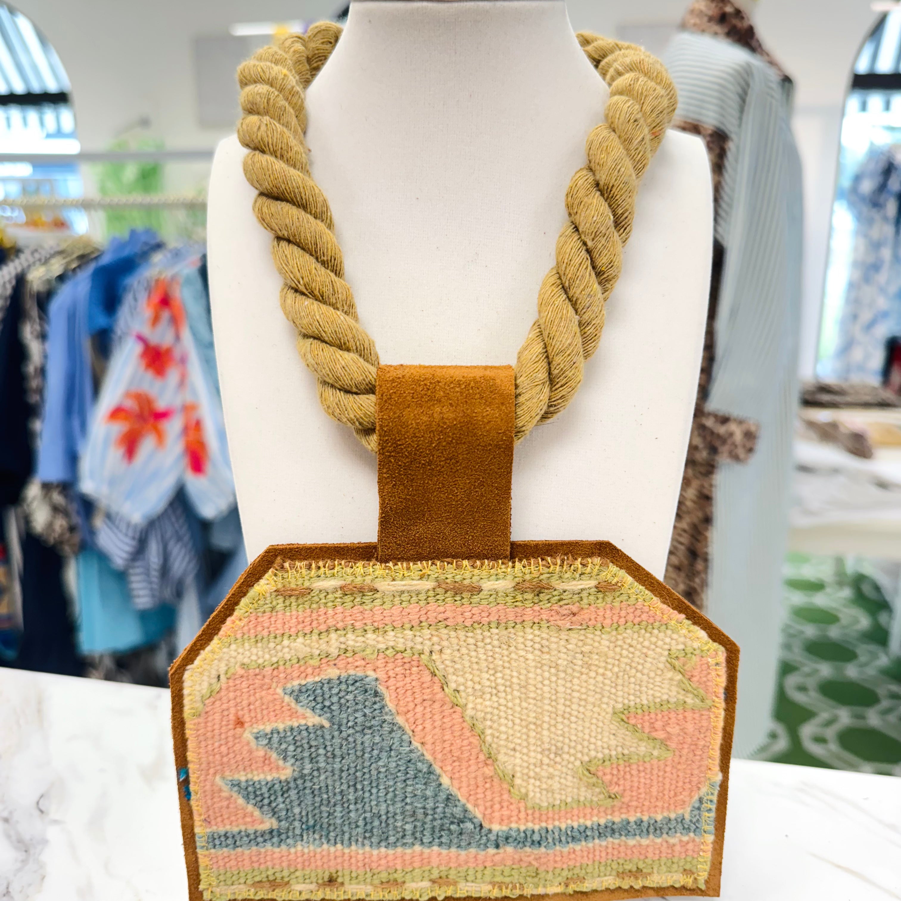 ORIJINAL Rope Pendant Necklace - Cream/Pink/Baby Blue/Green