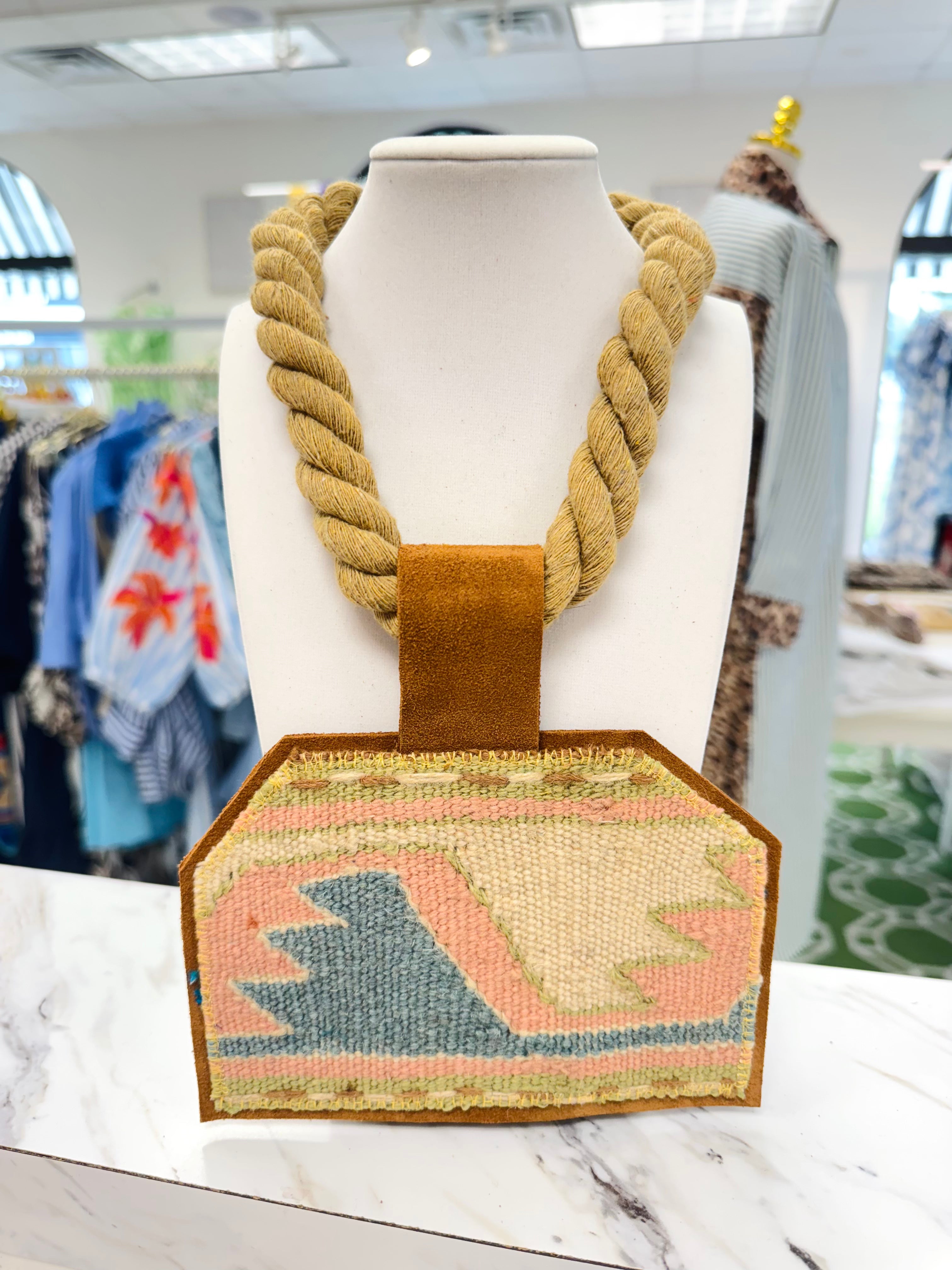 ORIJINAL Rope Pendant Necklace - Cream/Pink/Baby Blue/Green