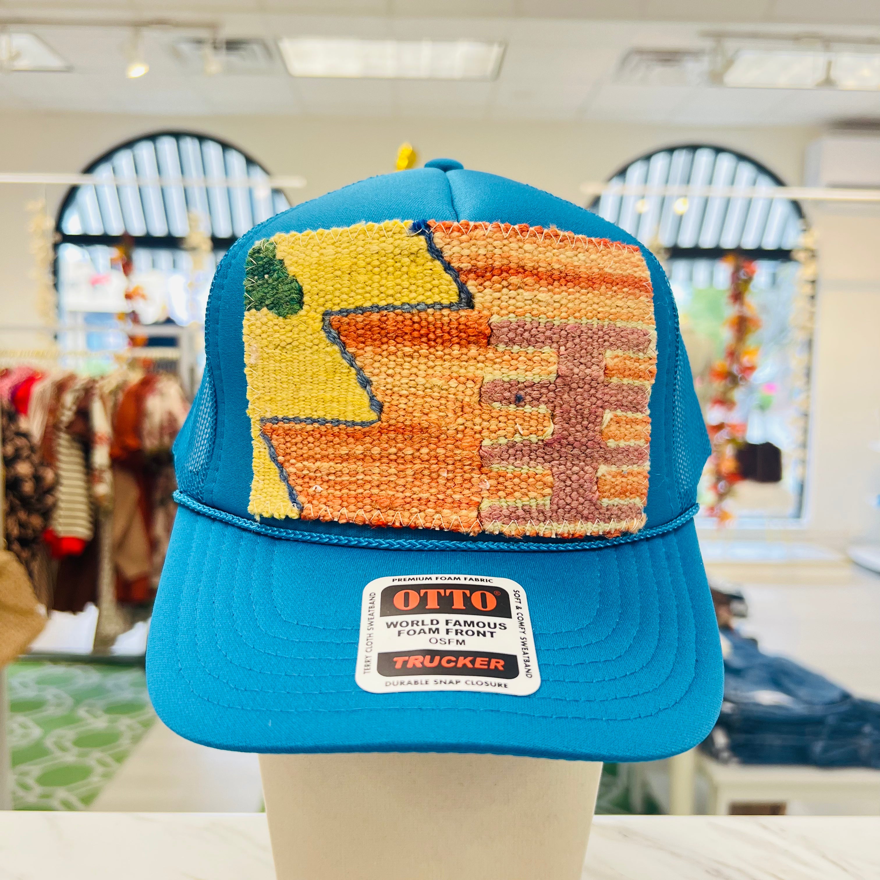 ORIJINAL Trucker Hat in Teal - Yellow/Orange/Purple Patch