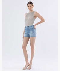 High Rise Seamless Waistband Pocket Shorts|VERVET