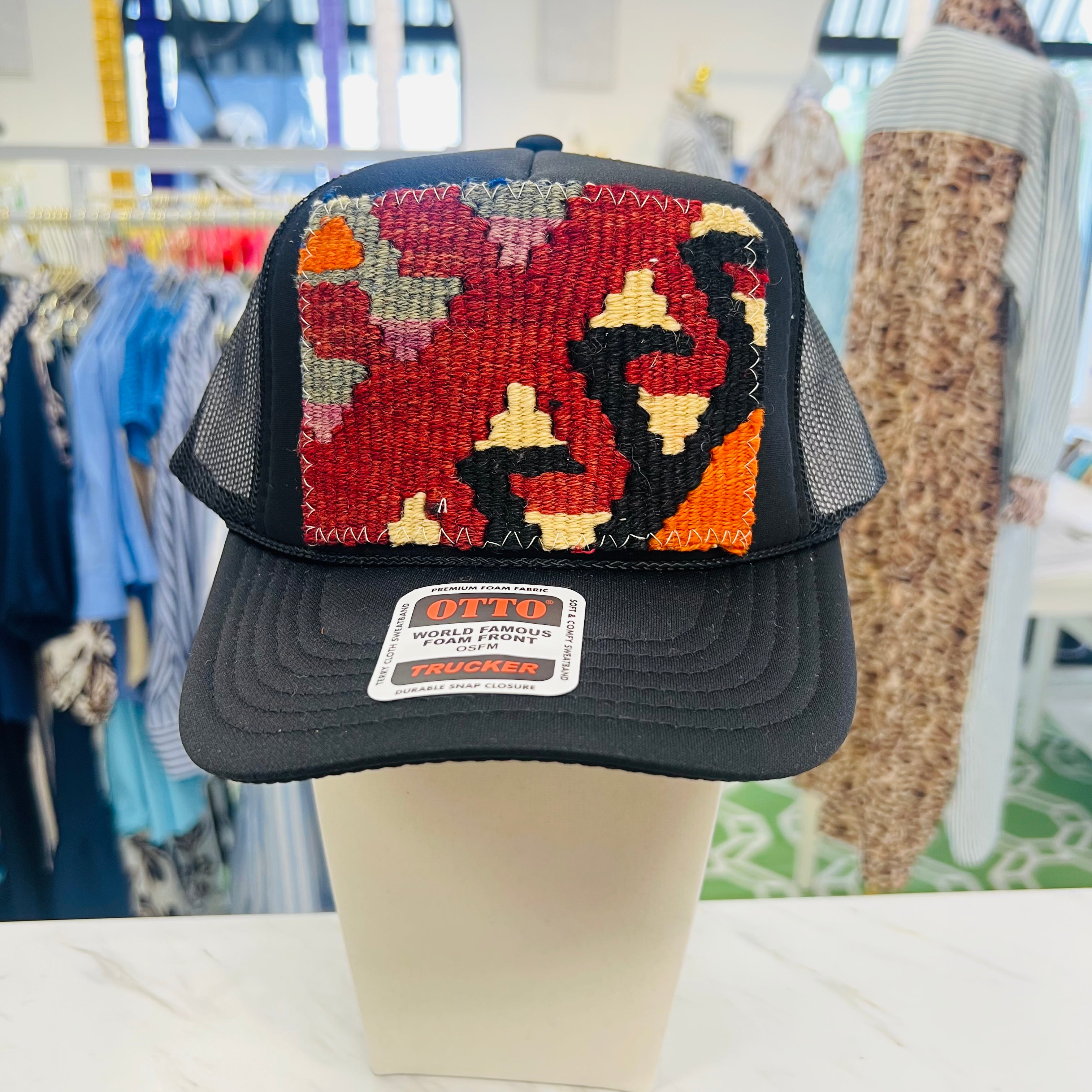 ORIJINAL Trucker Hat in Black - Orange/Maroon/Black