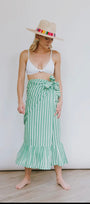 Green & White Stripe Sarong-Sunshine Tienda