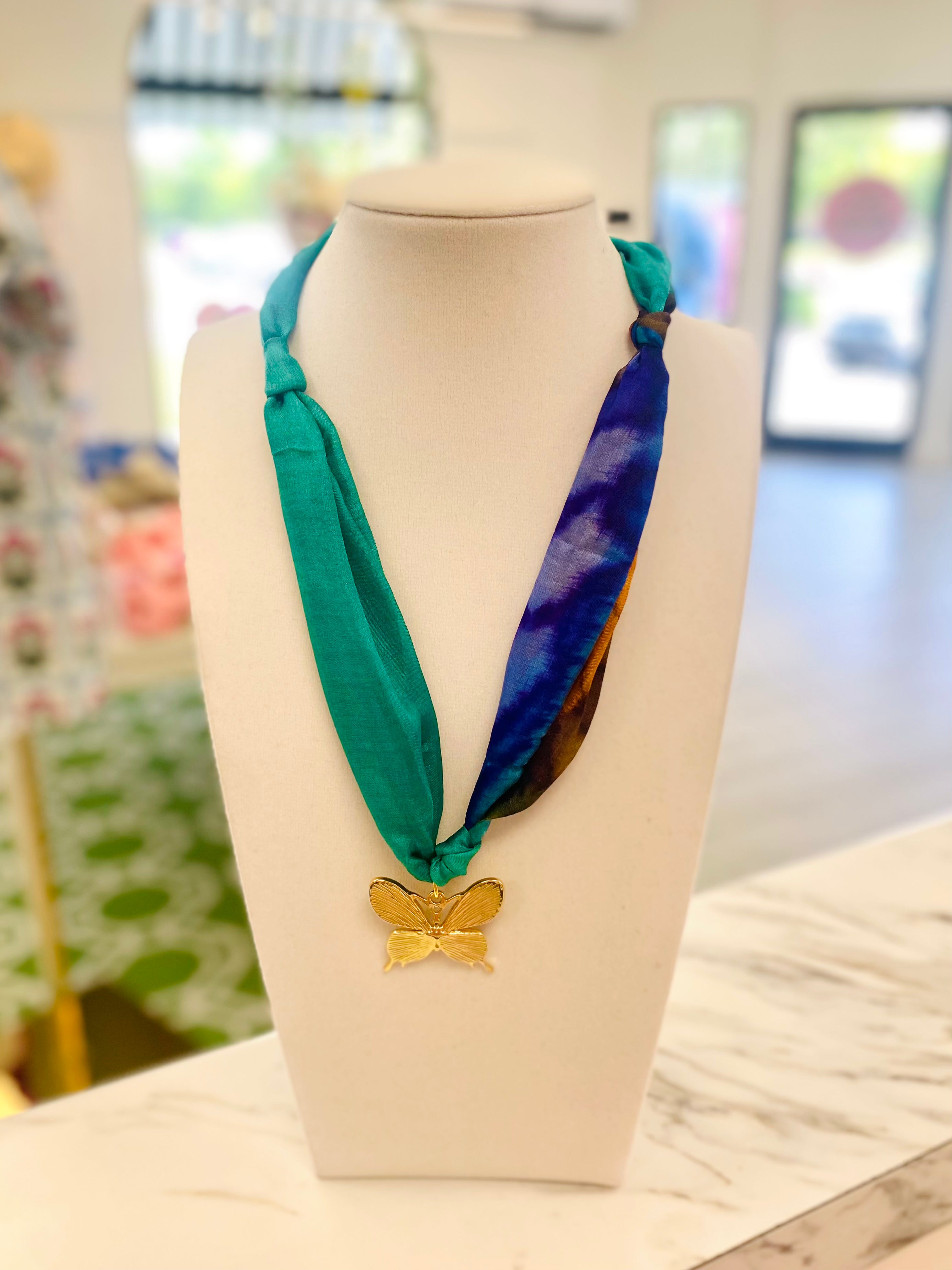 Butterfly Fly Away Scarf Necklace