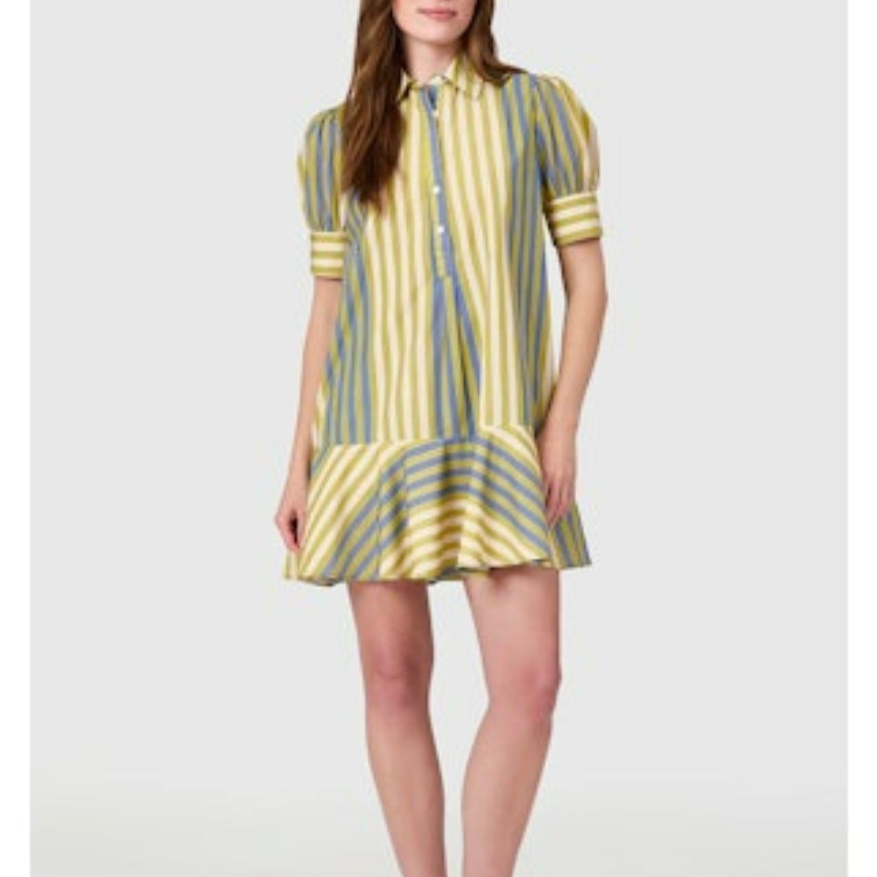 LIVRO/Liv Dress-Chartreuse Stripes