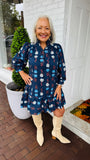 Mixed Blues Dress