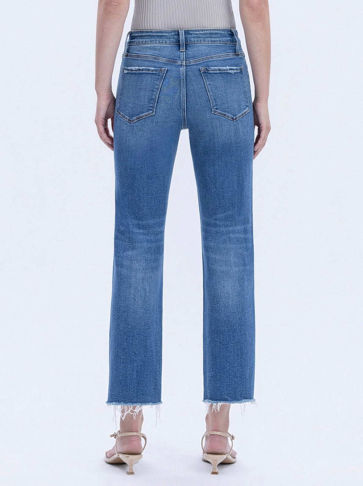 High Rise Frayed Hem Crop Straight By Lovervet