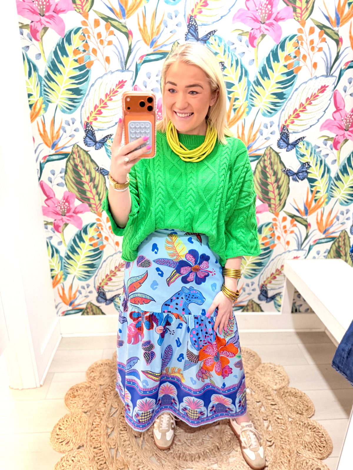 Ada Skirt in Azure Safari | MAUDE