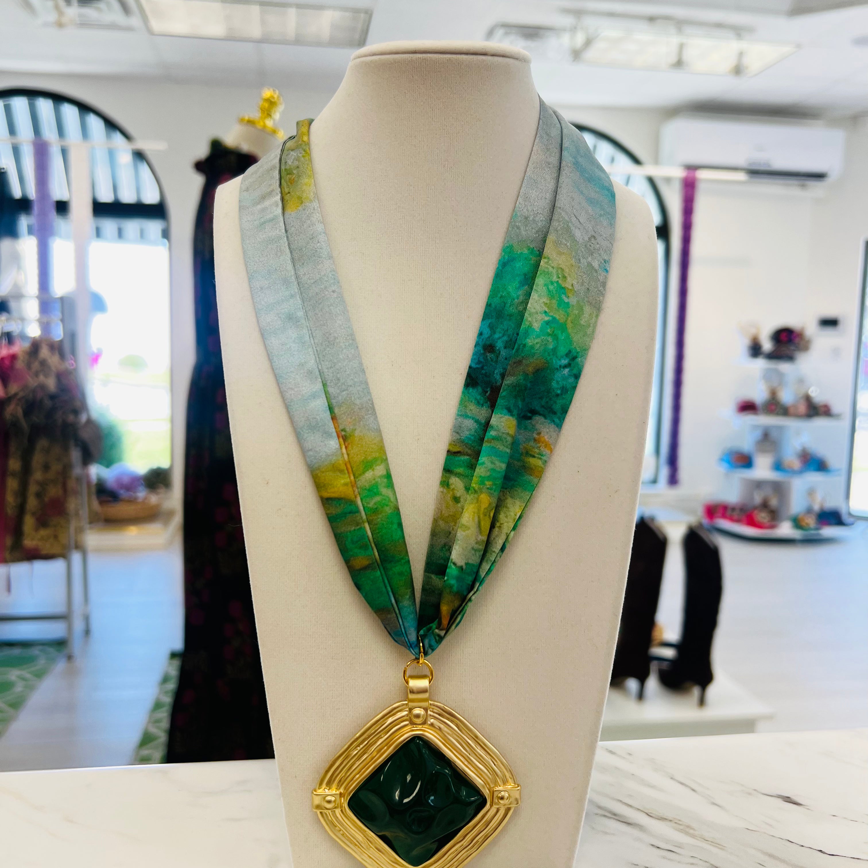 Emerald City Scarf Necklace