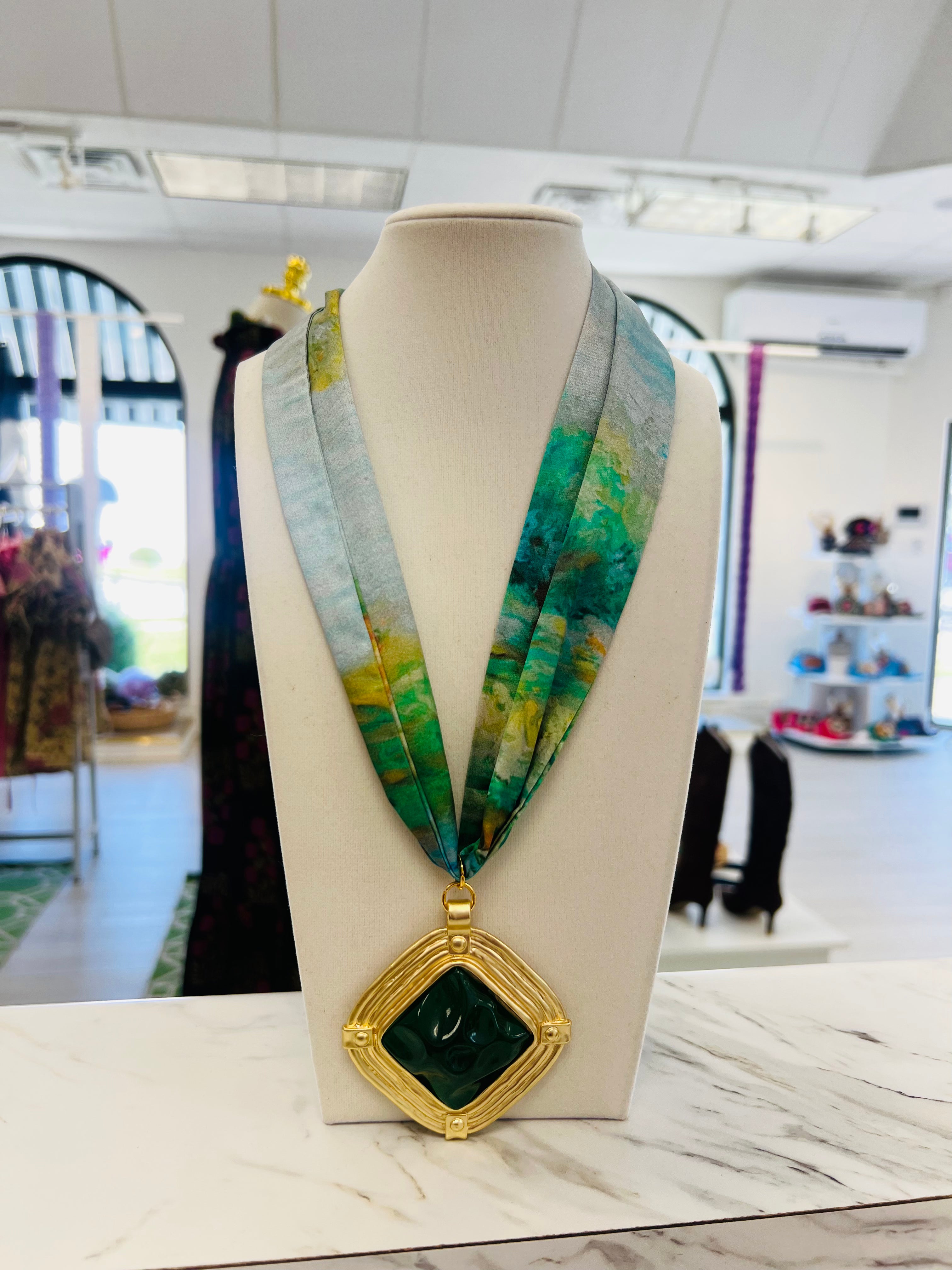 Emerald City Scarf Necklace