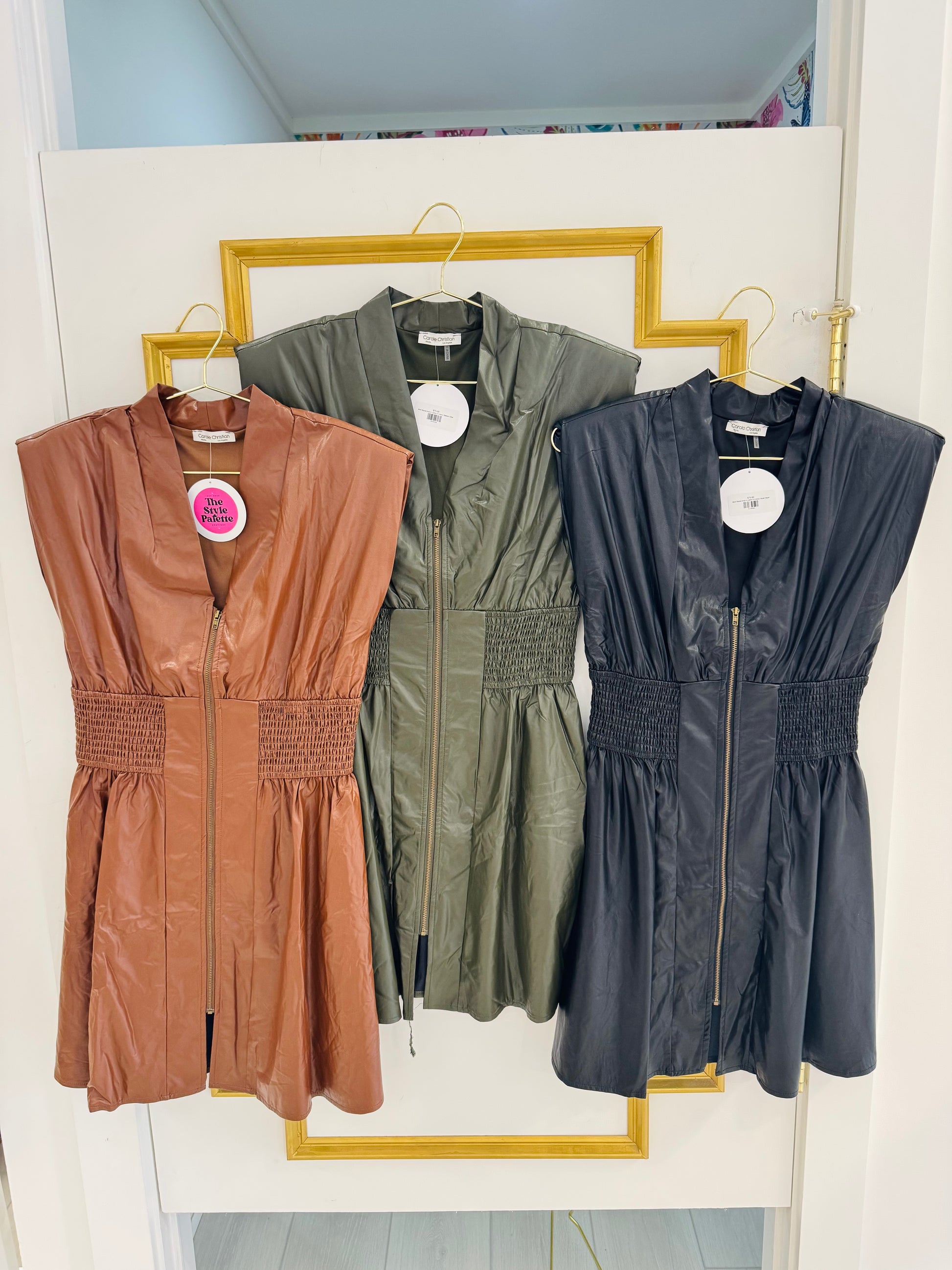 Short Stacey Dress in Leather (3 Colors)