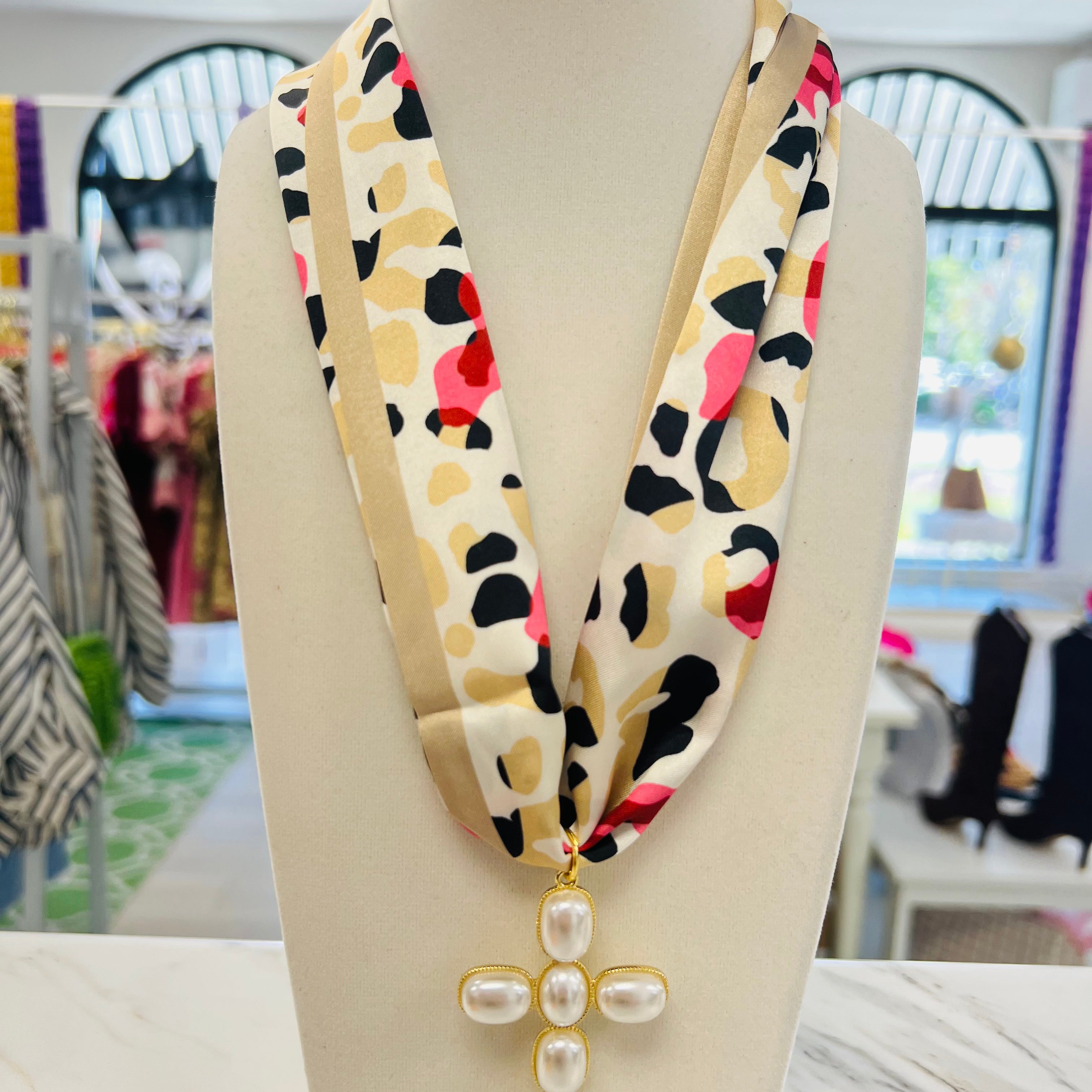 Lovely Leopard Scarf Necklace
