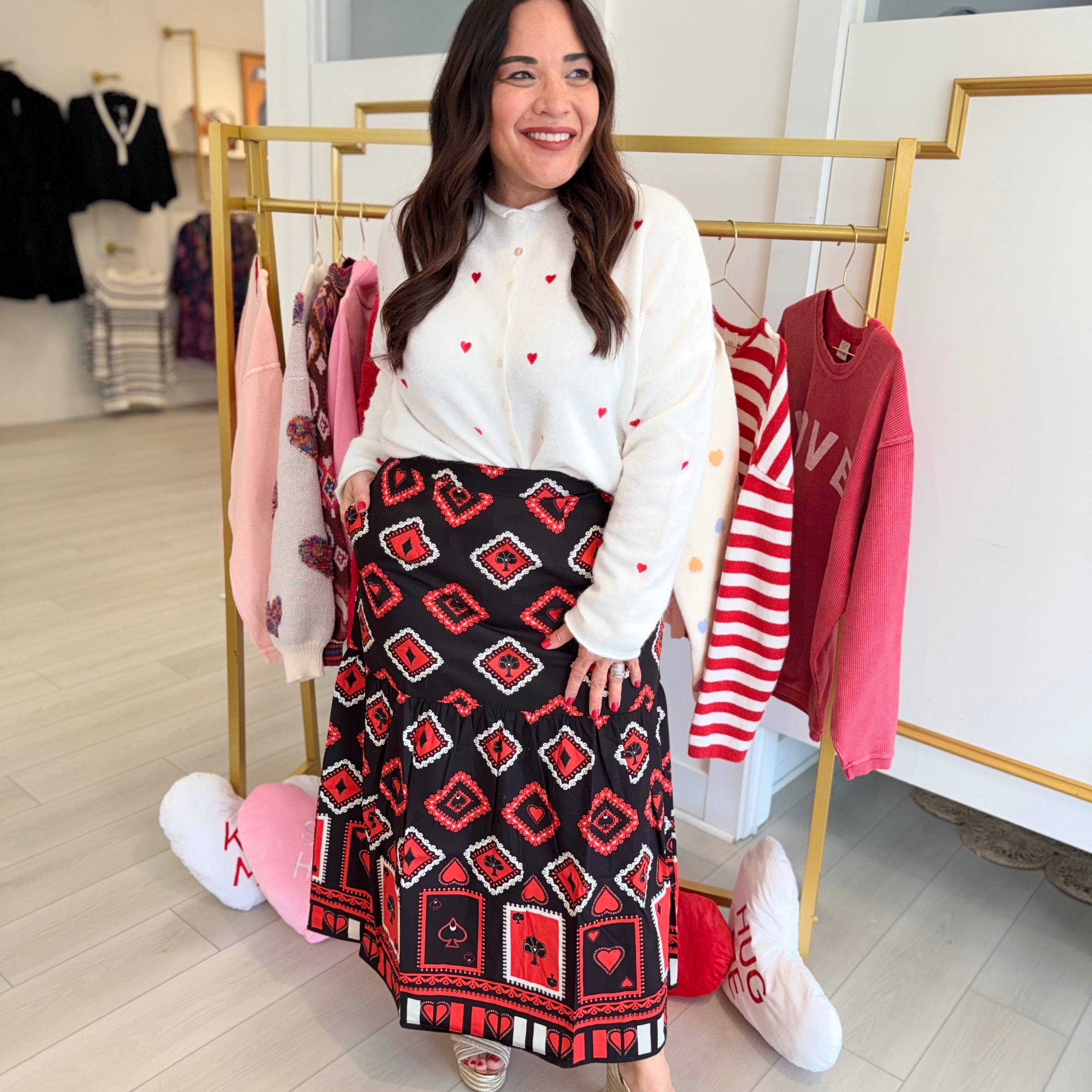 Ada Skirt in Cupids Card | MAUDE