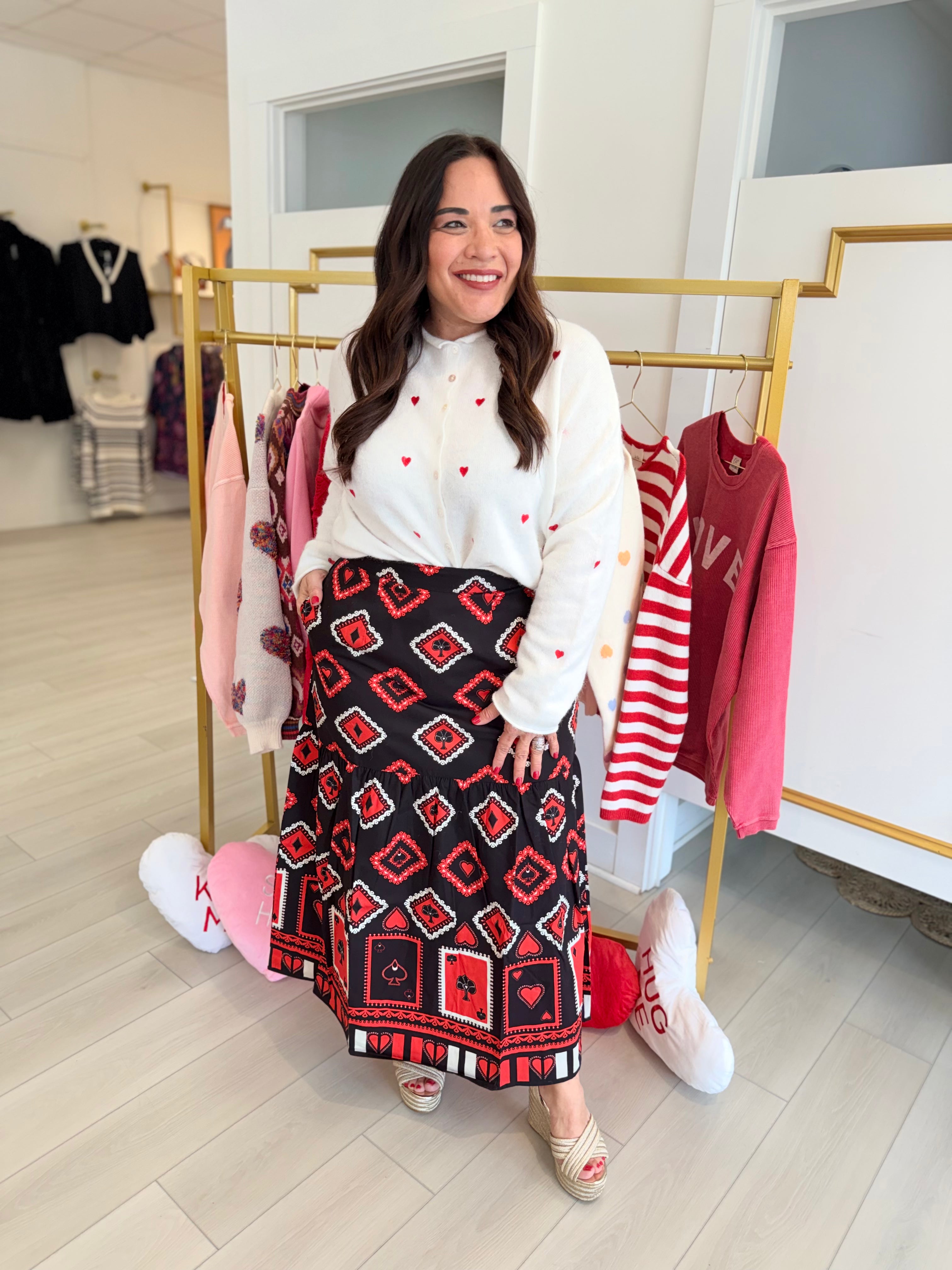 Ada Skirt in Cupids Card | MAUDE