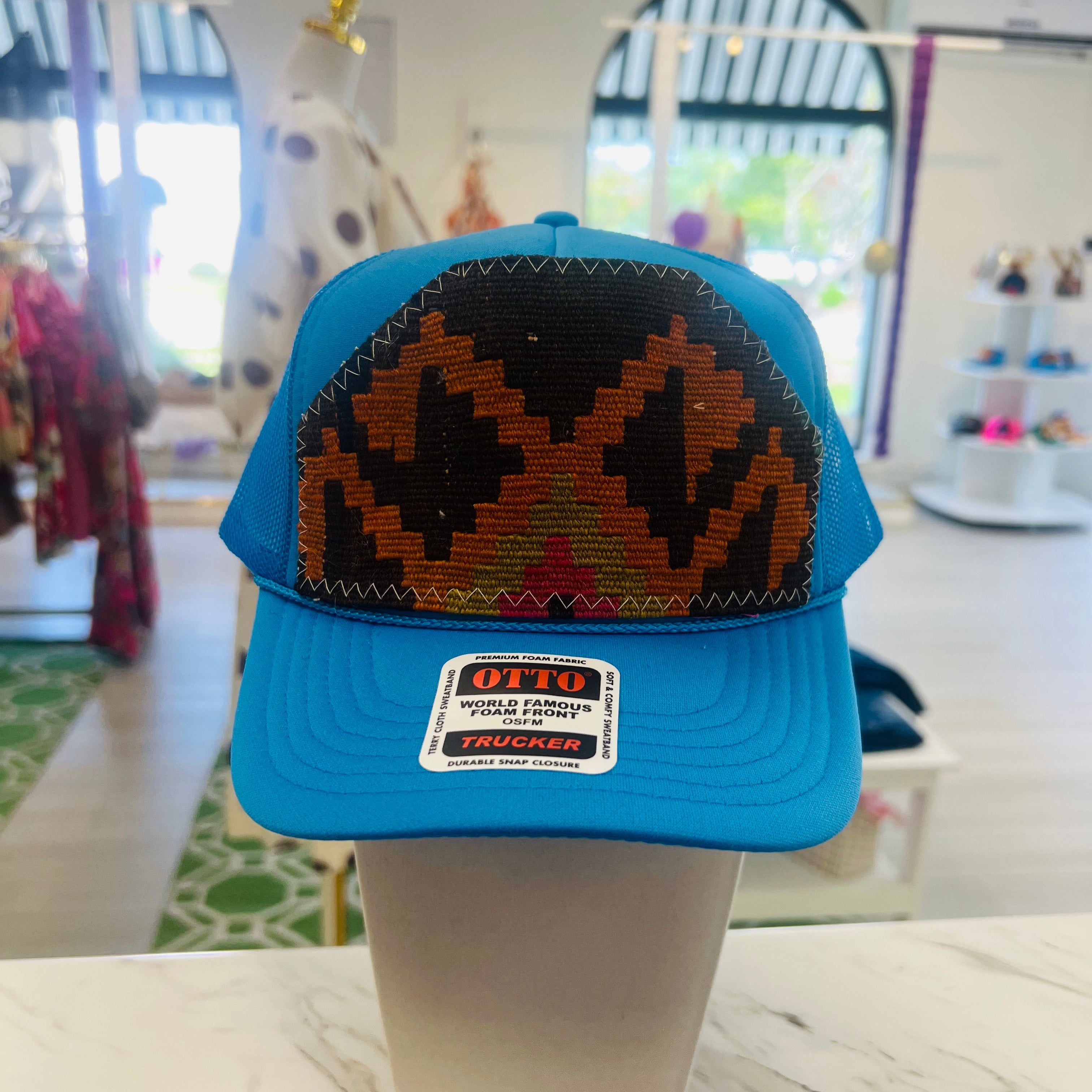 ORIJINAL Trucker Hat in Blue- Brown/Orange/Pink