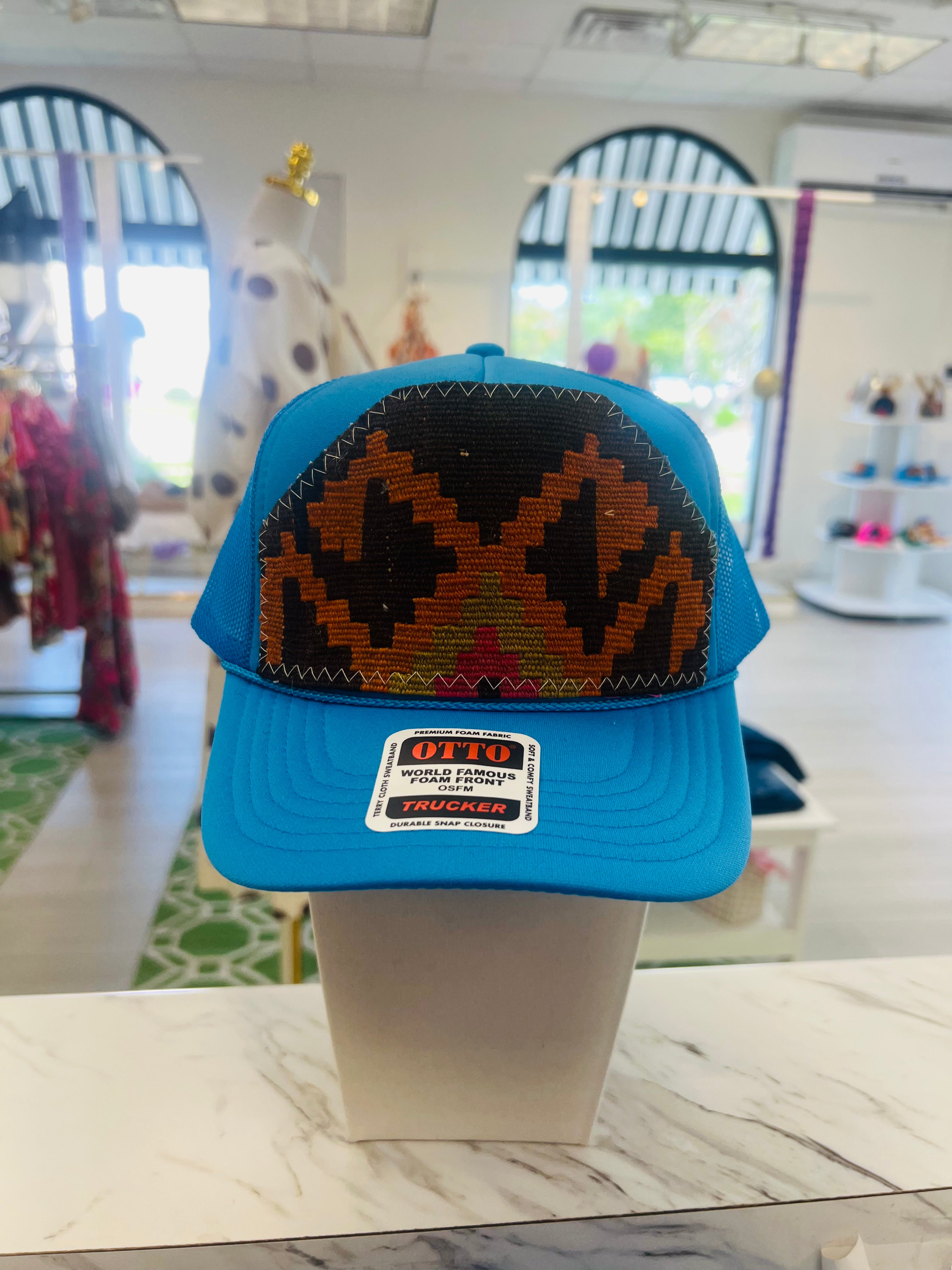 ORIJINAL Trucker Hat in Blue- Brown/Orange/Pink