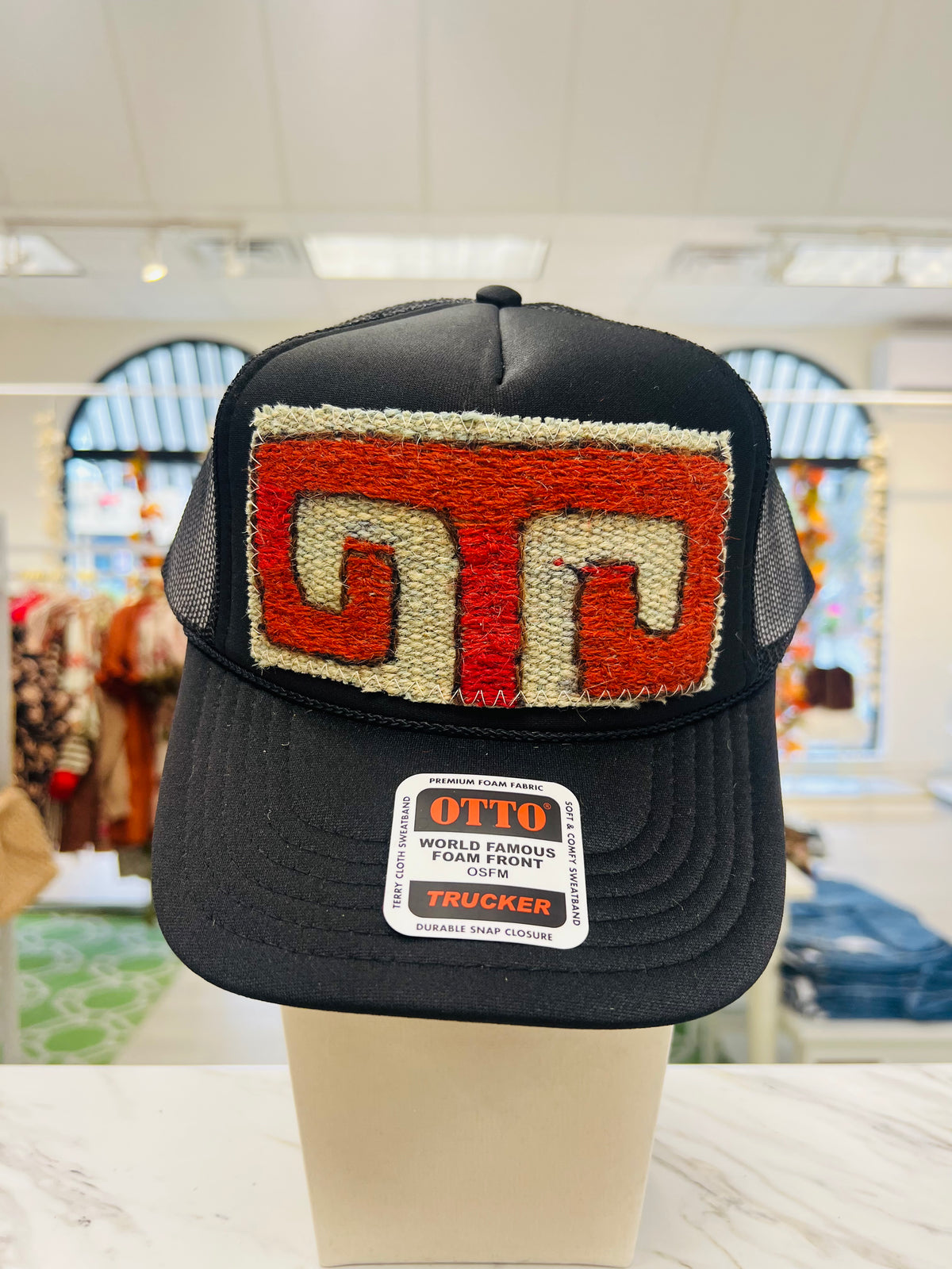 ORIJINAL Trucker Hat in Black - Grey/Orange Patch