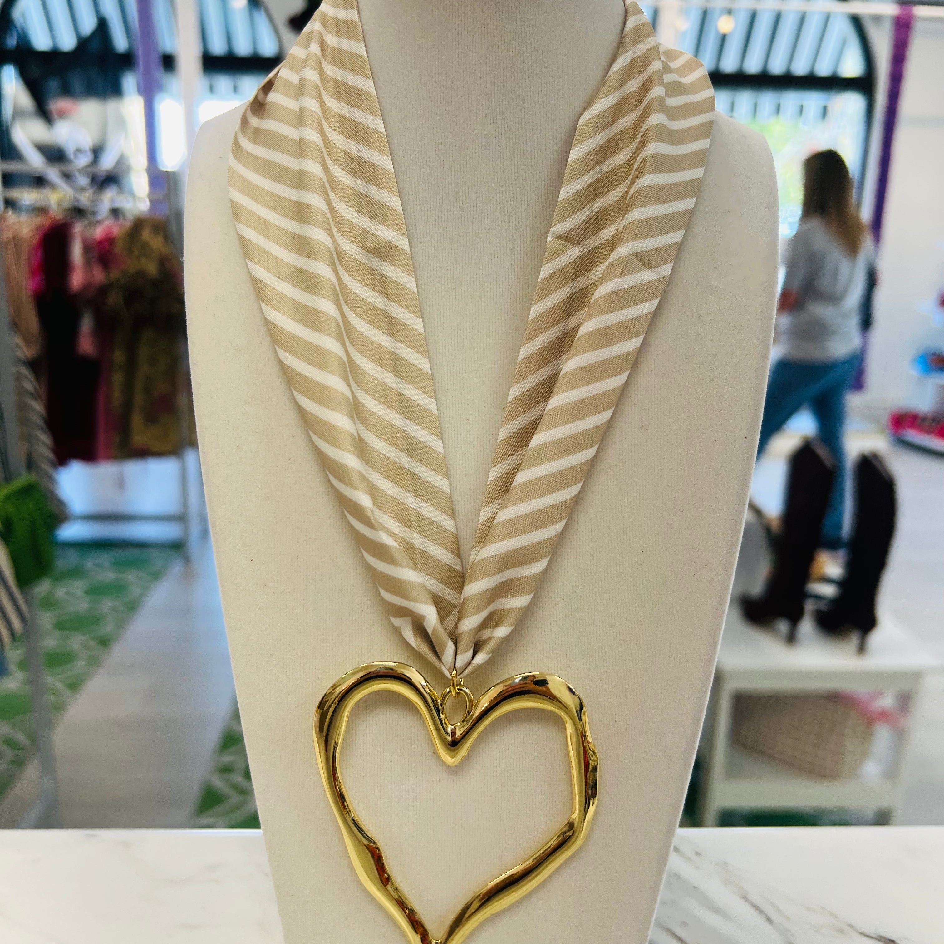 Nikki Neutral Scarf Necklace