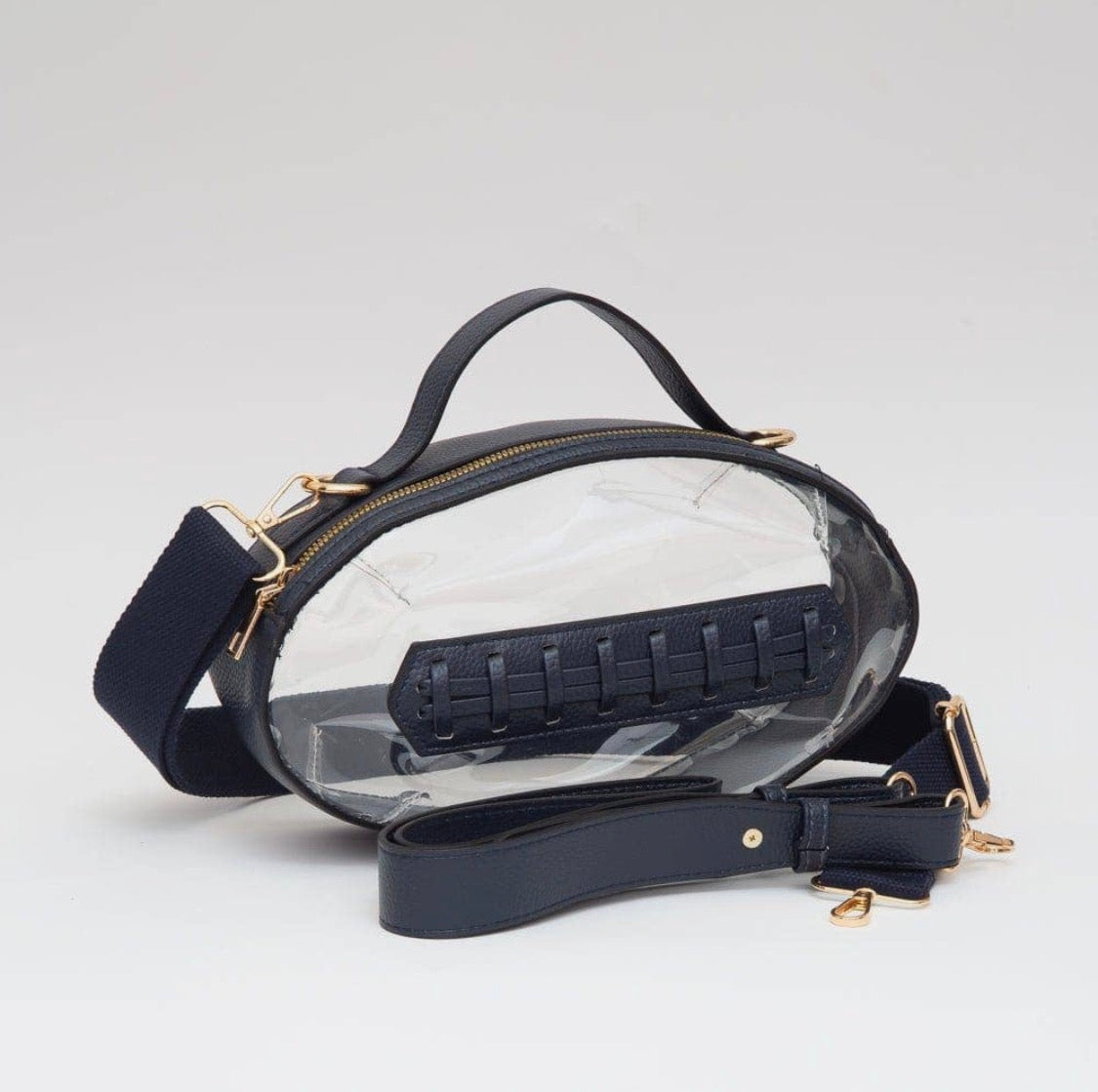 Solid Black Football Shaped Stadium Bag