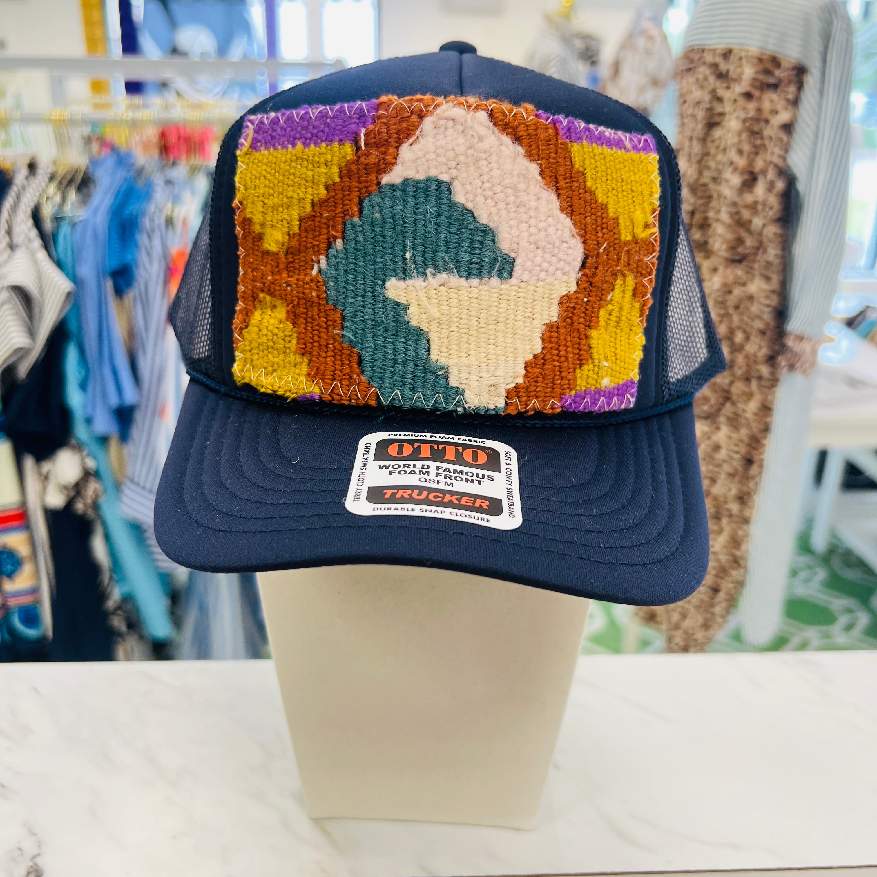 ORIJINAL Trucker Hat in Navy - Teal/Rust/Mustard