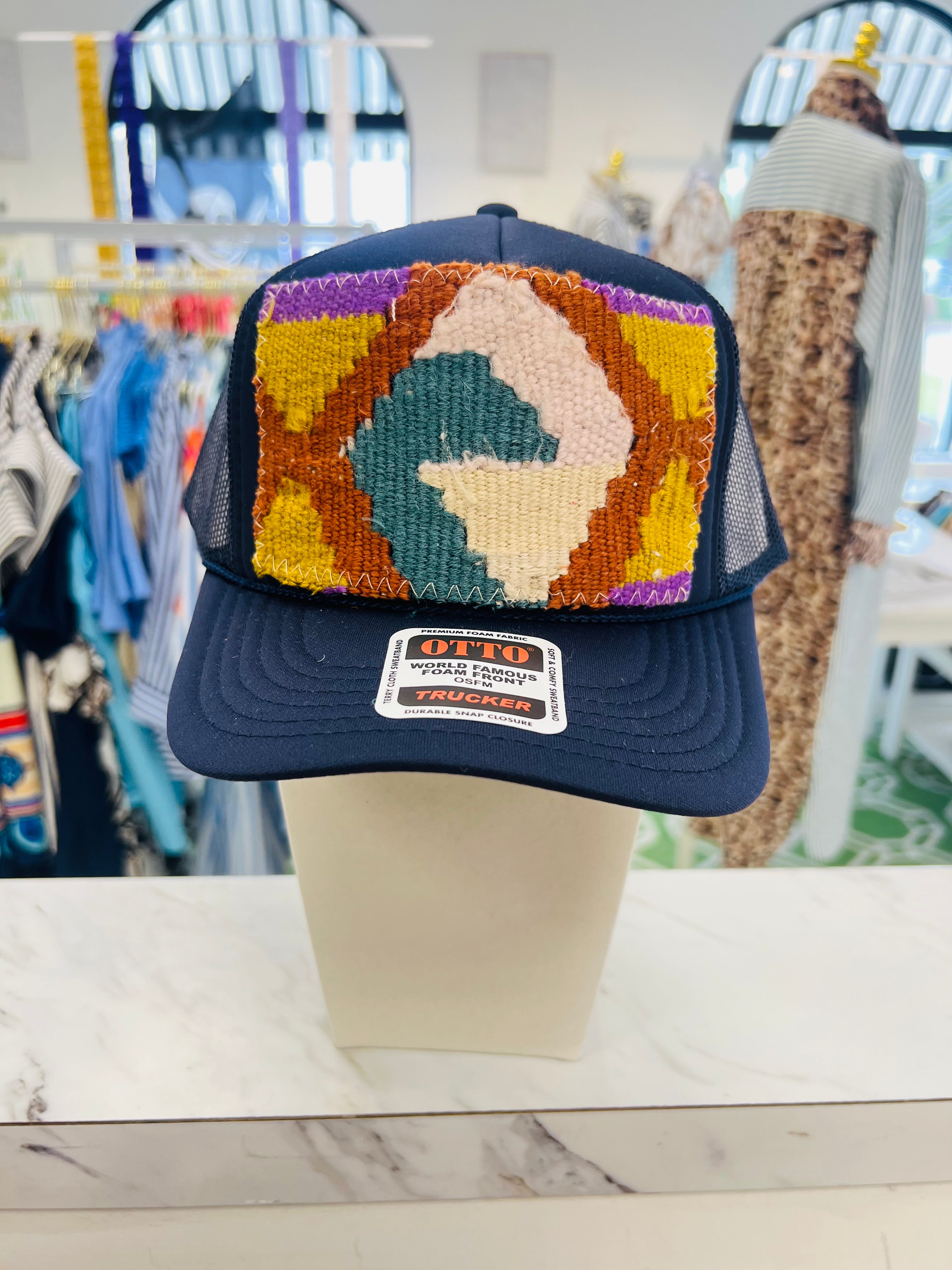 ORIJINAL Trucker Hat in Navy - Teal/Rust/Mustard