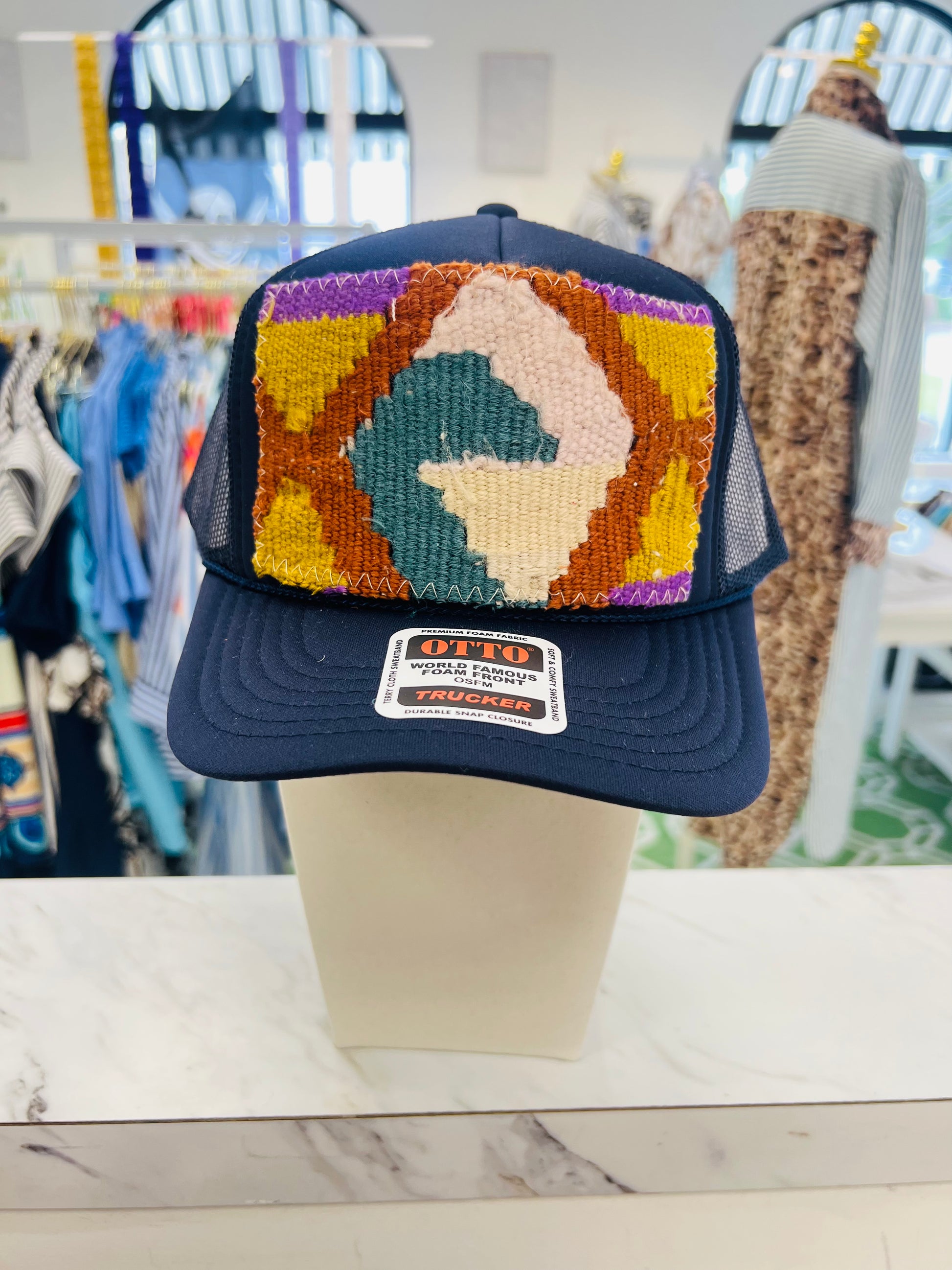 ORIJINAL Trucker Hat in Navy - Teal/Rust/Mustard