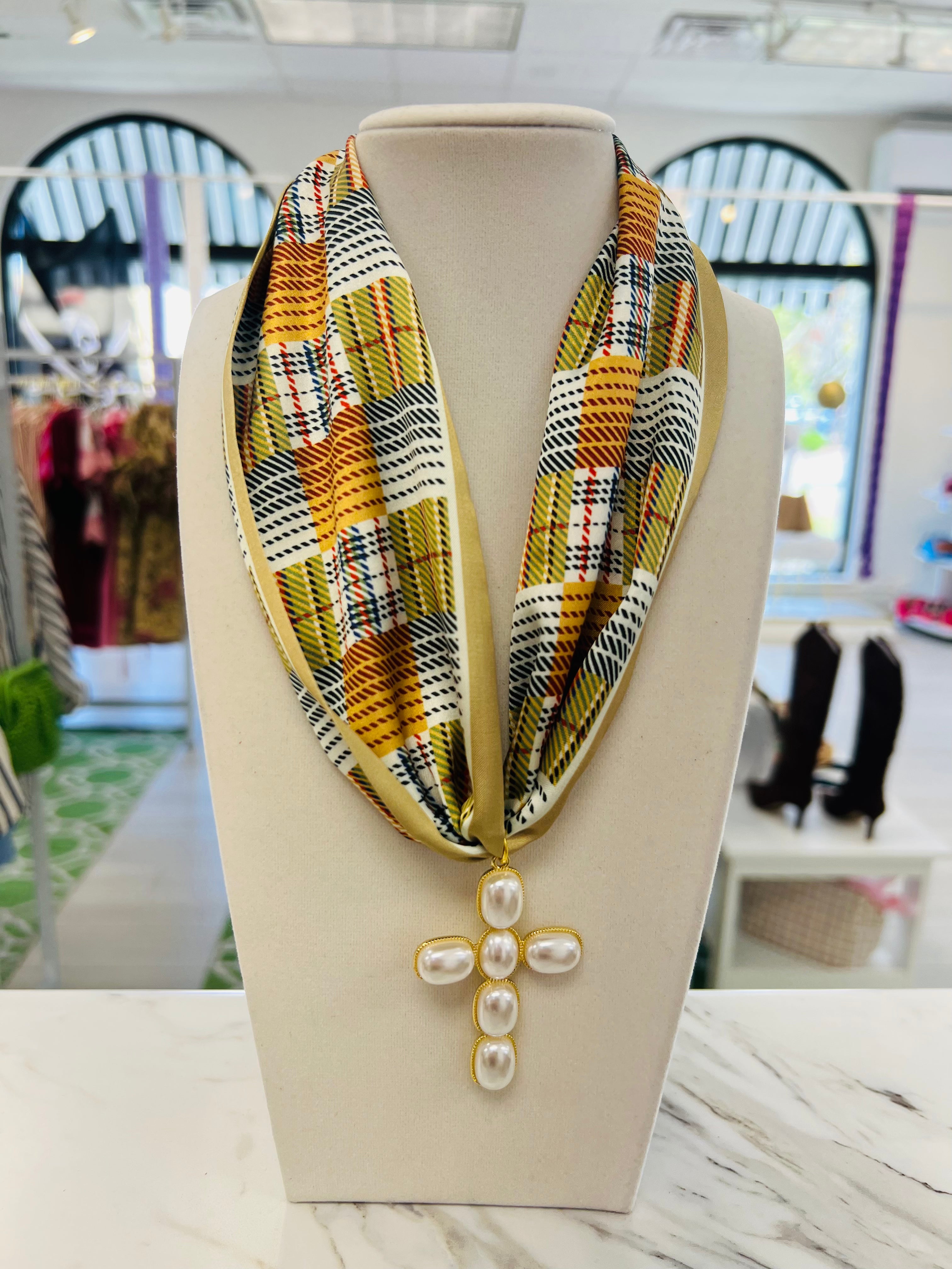 Perri Plaid Scarf Necklace