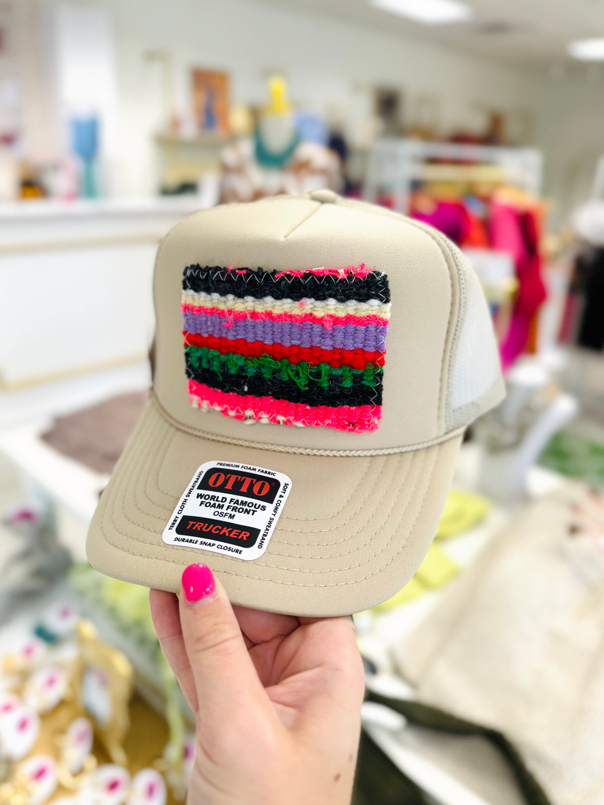 ORIJINAL Trucker Hat in Tan- Small Rainbow Patch