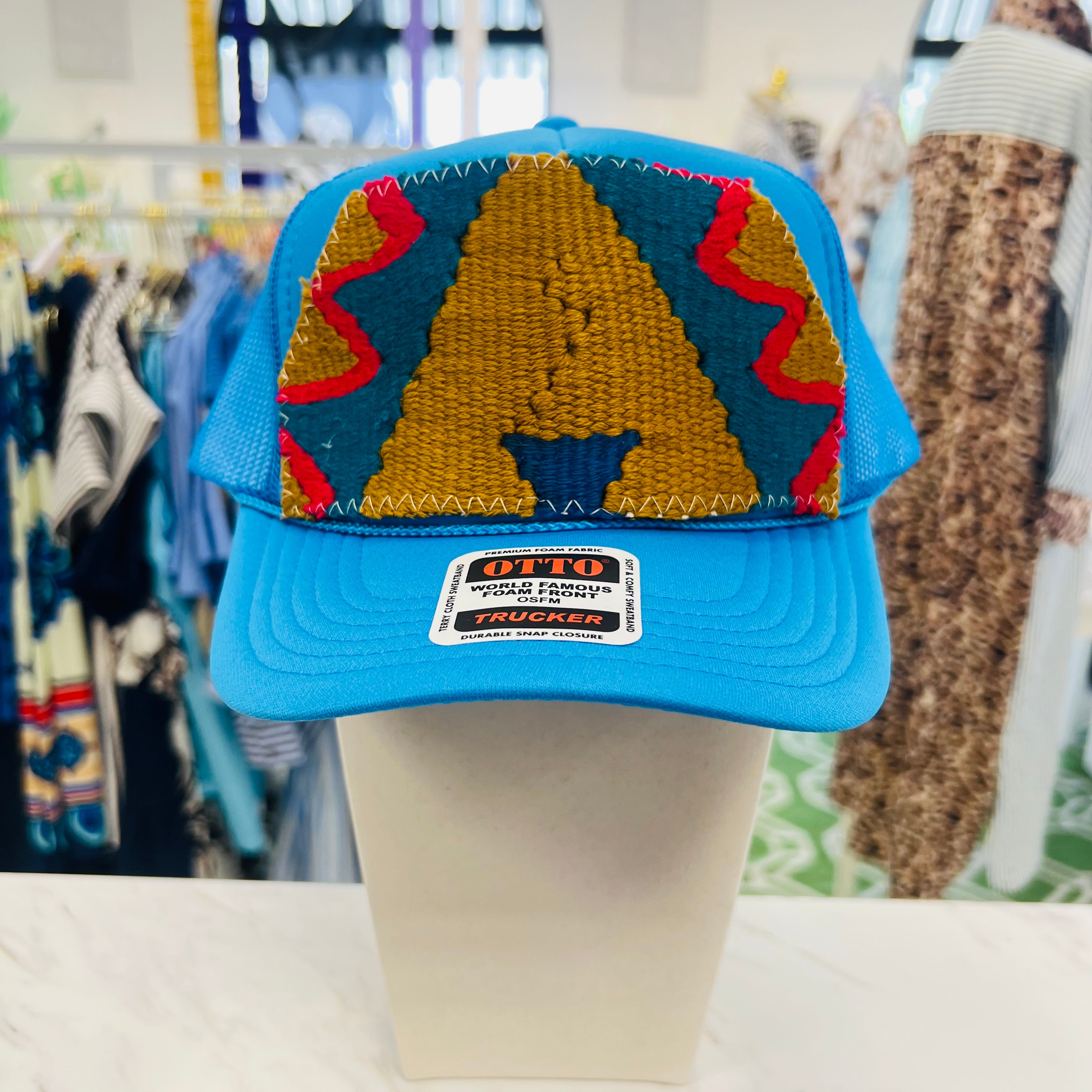 ORIJINAL Trucker Hat in Blue - Mustard/Teal/Pink