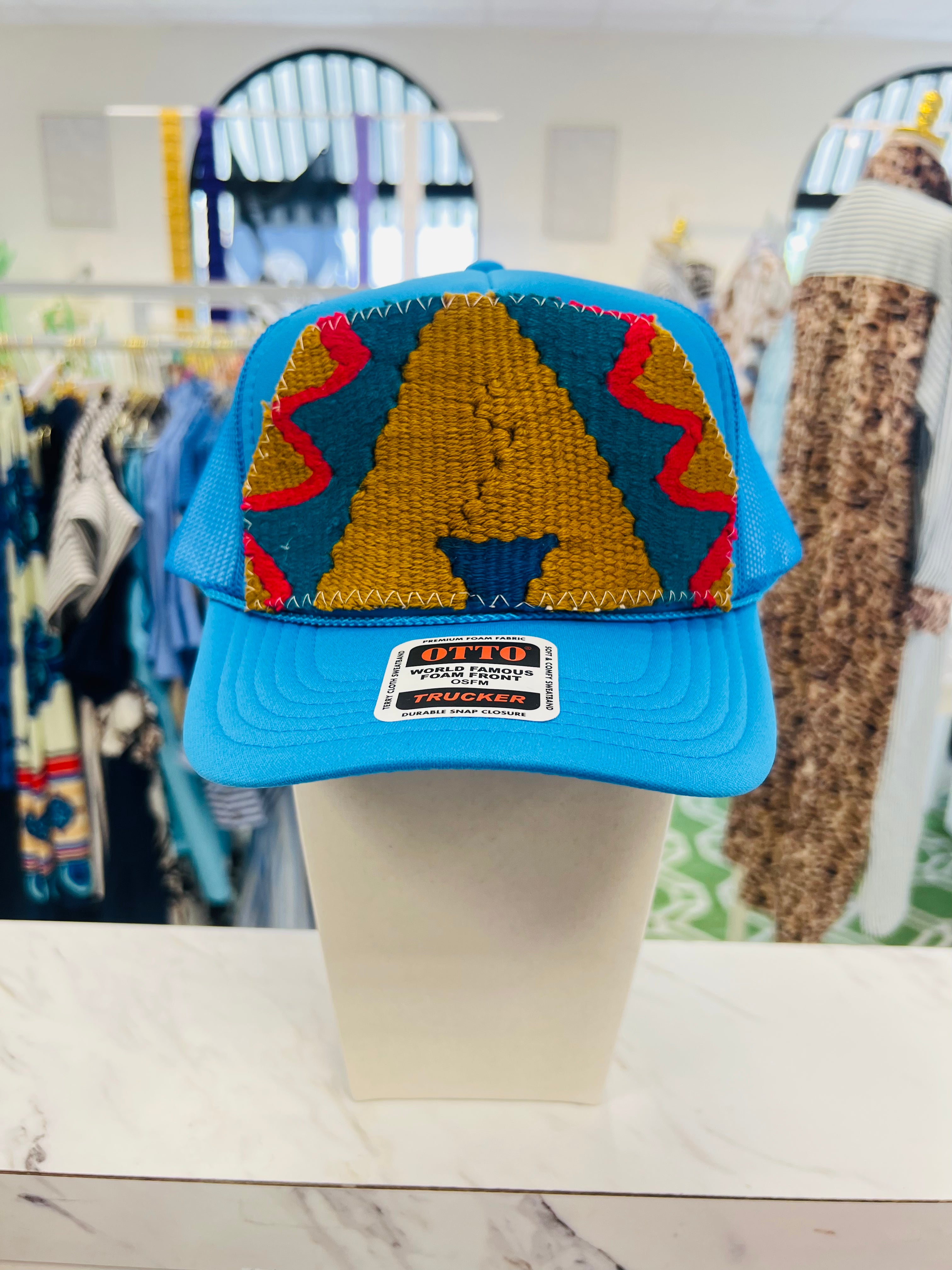 ORIJINAL Trucker Hat in Blue - Mustard/Teal/Pink