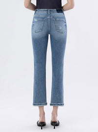 High Rise Cuffed Slim Straight Denim by Lovervet