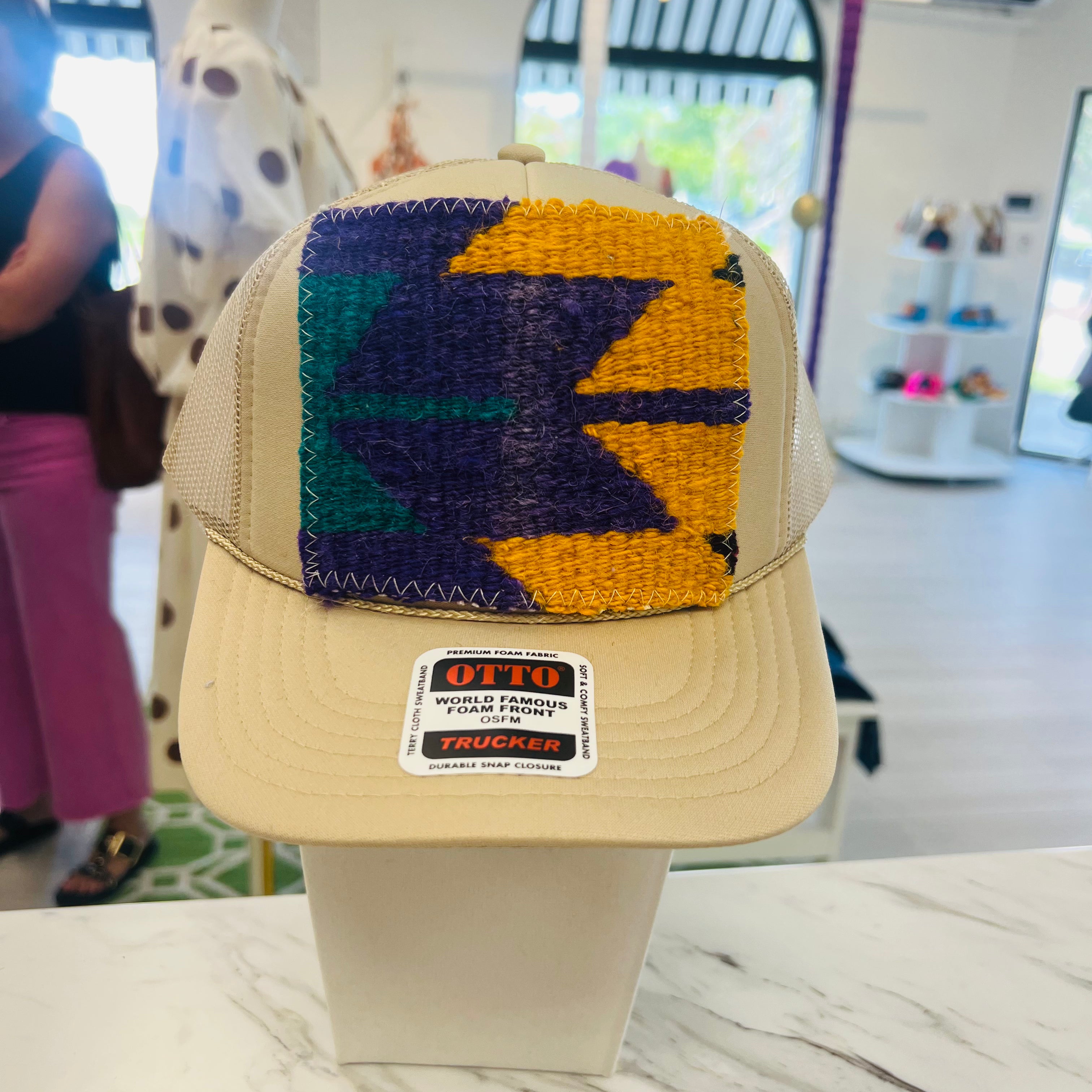 ORIJINAL Trucker Hat in Tan - Teal/Purple/Yellow