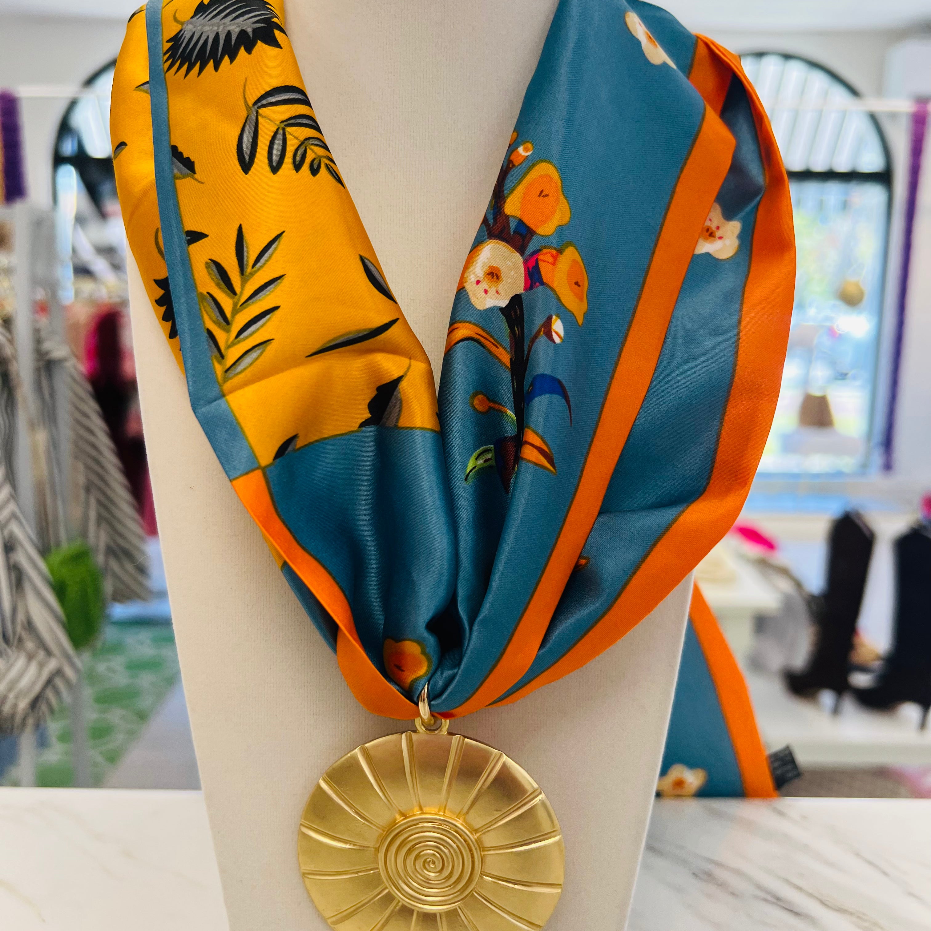 Orange Blossom Scarf Necklace