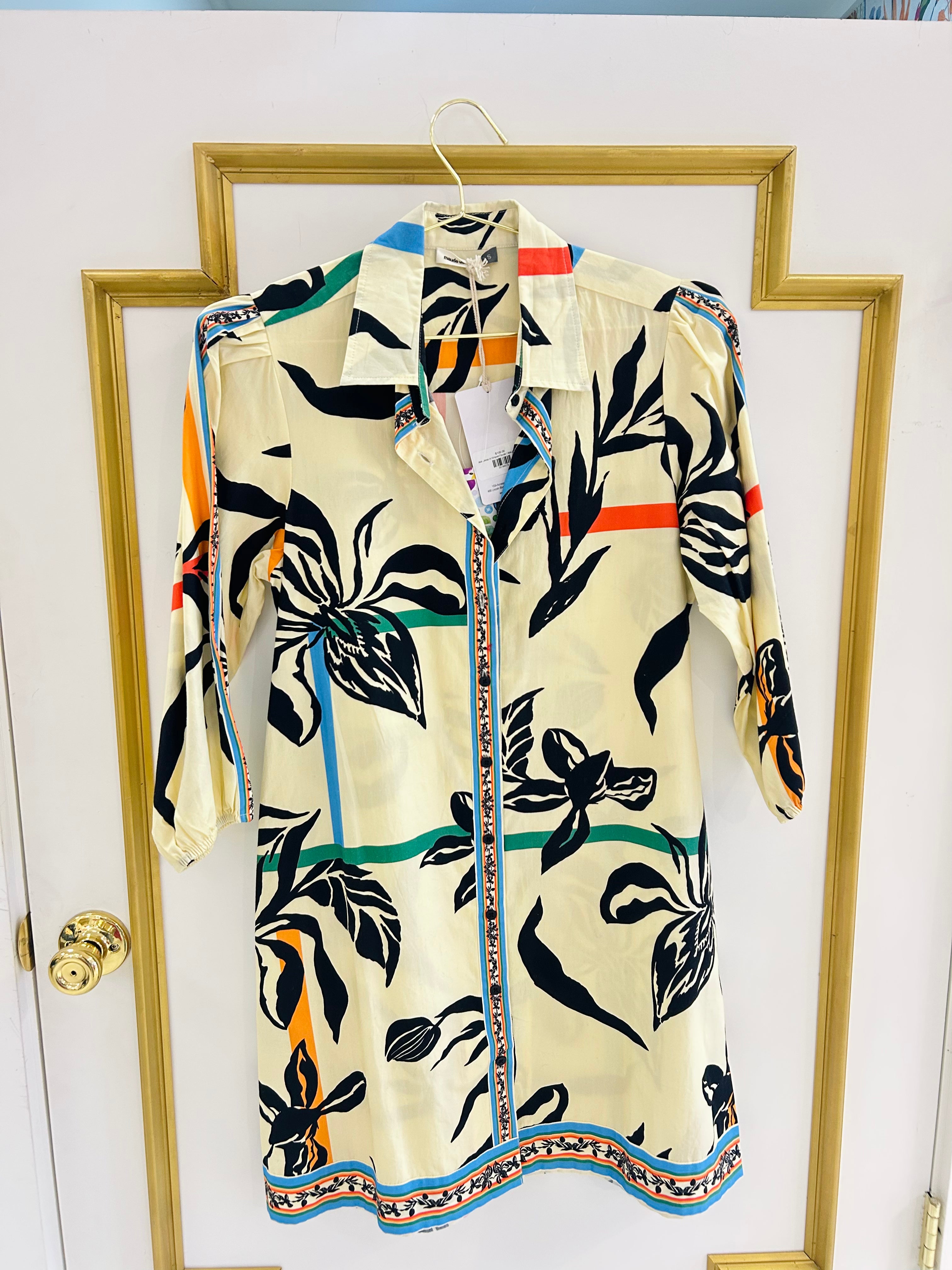 Ava Dress in Striped Florals | MAUDE