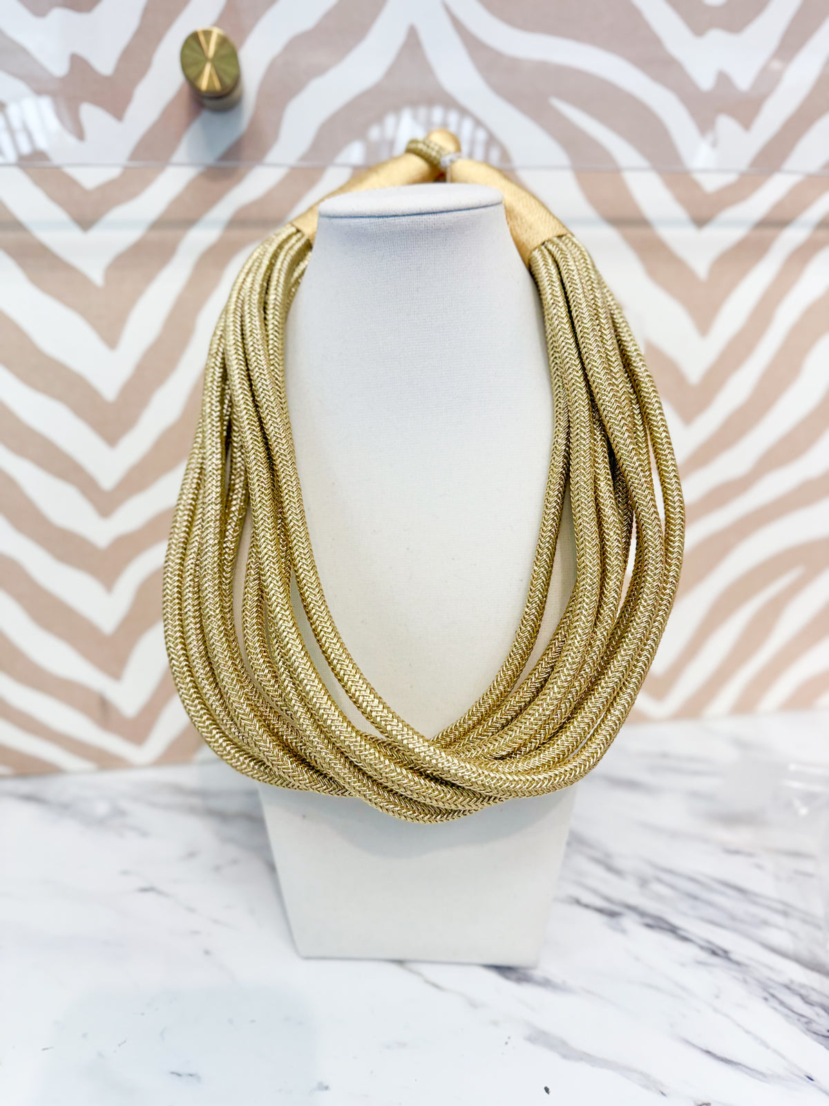 Slub Necklace - Metallic Gold
