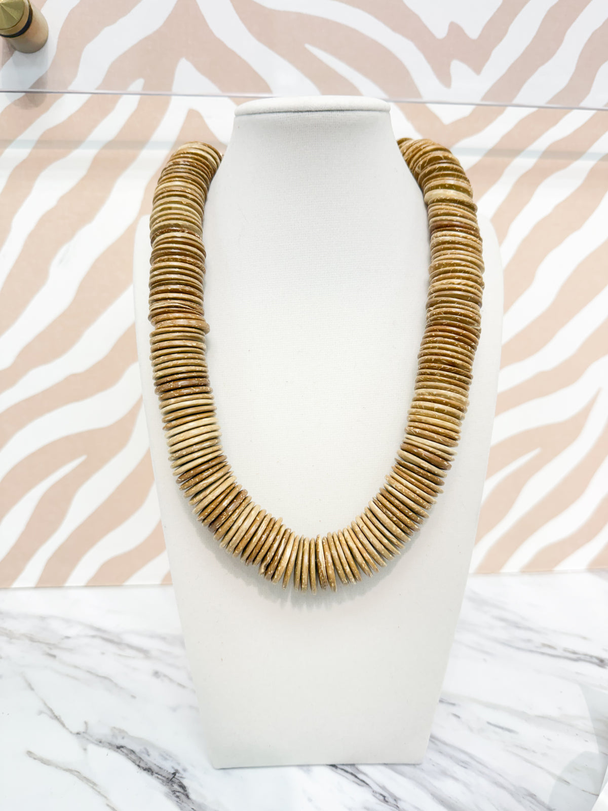 Wooden Flat Plate Necklace